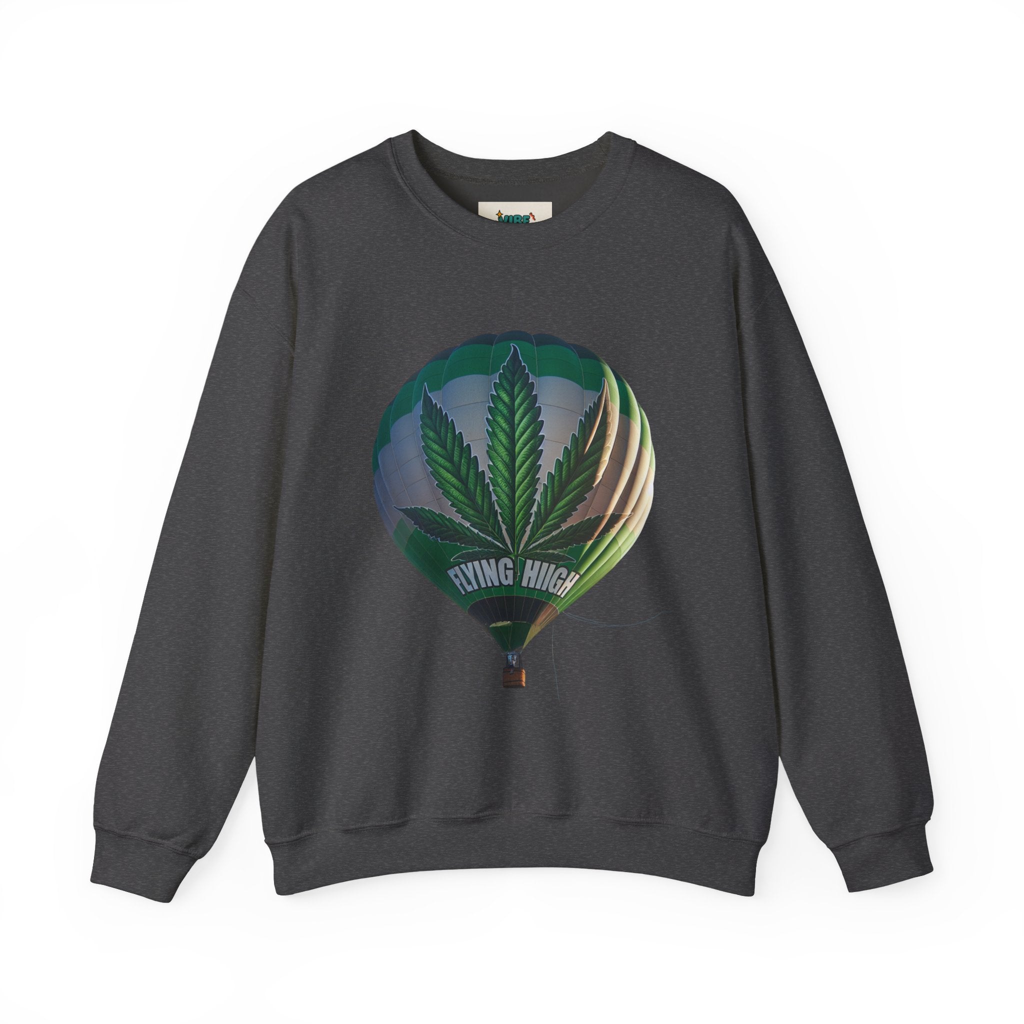 High Flying Crewneck Sweatshirt | Unisex Cannabis Design | Cozy Gift for Smokers | Fall Fashion | Chill Vibes