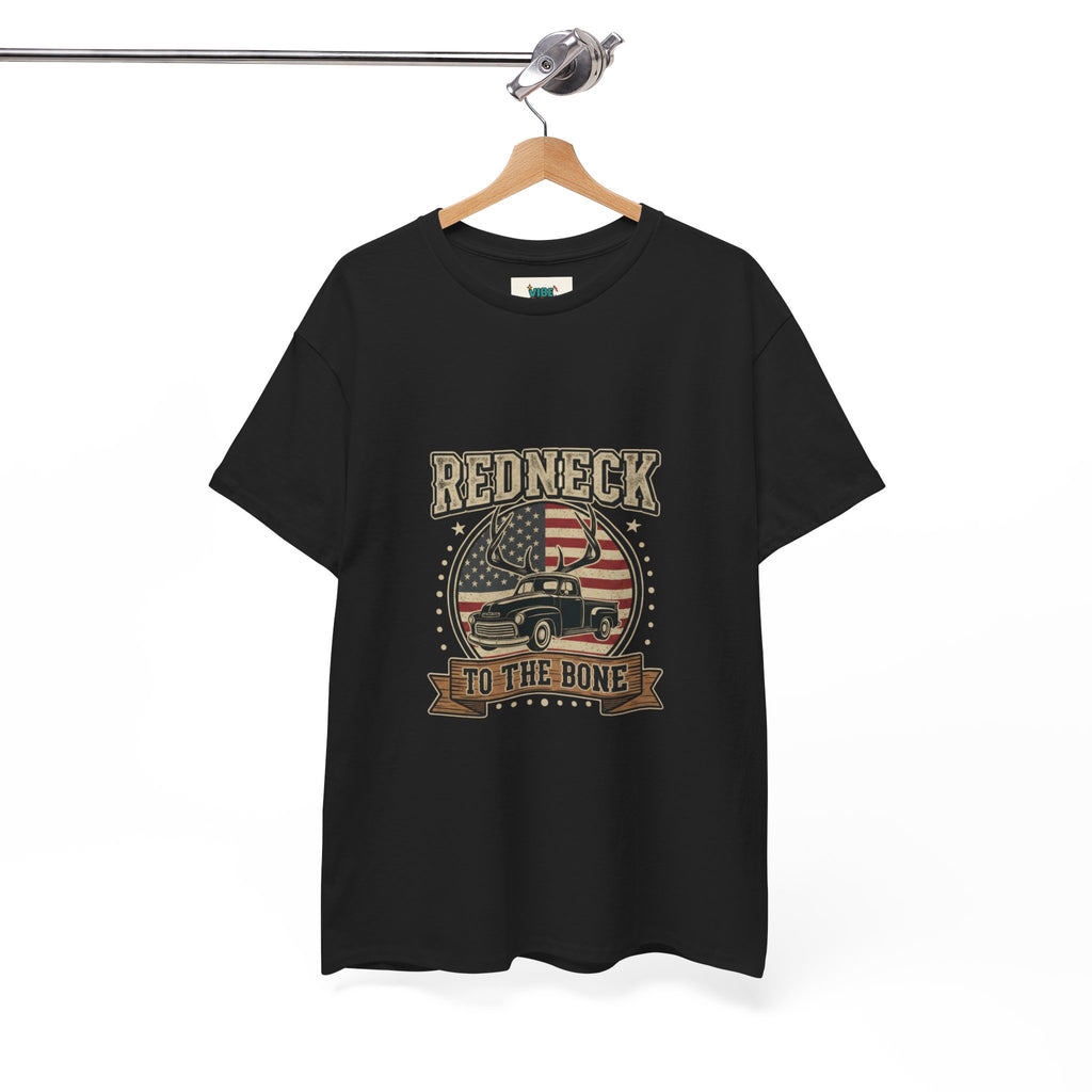 Redneck to the Bone Unisex Heavy Cotton Tee, Southern Pride Shirt, Americana Style Tee, Country Music Apparel, Gift for Him, Patriotic Top