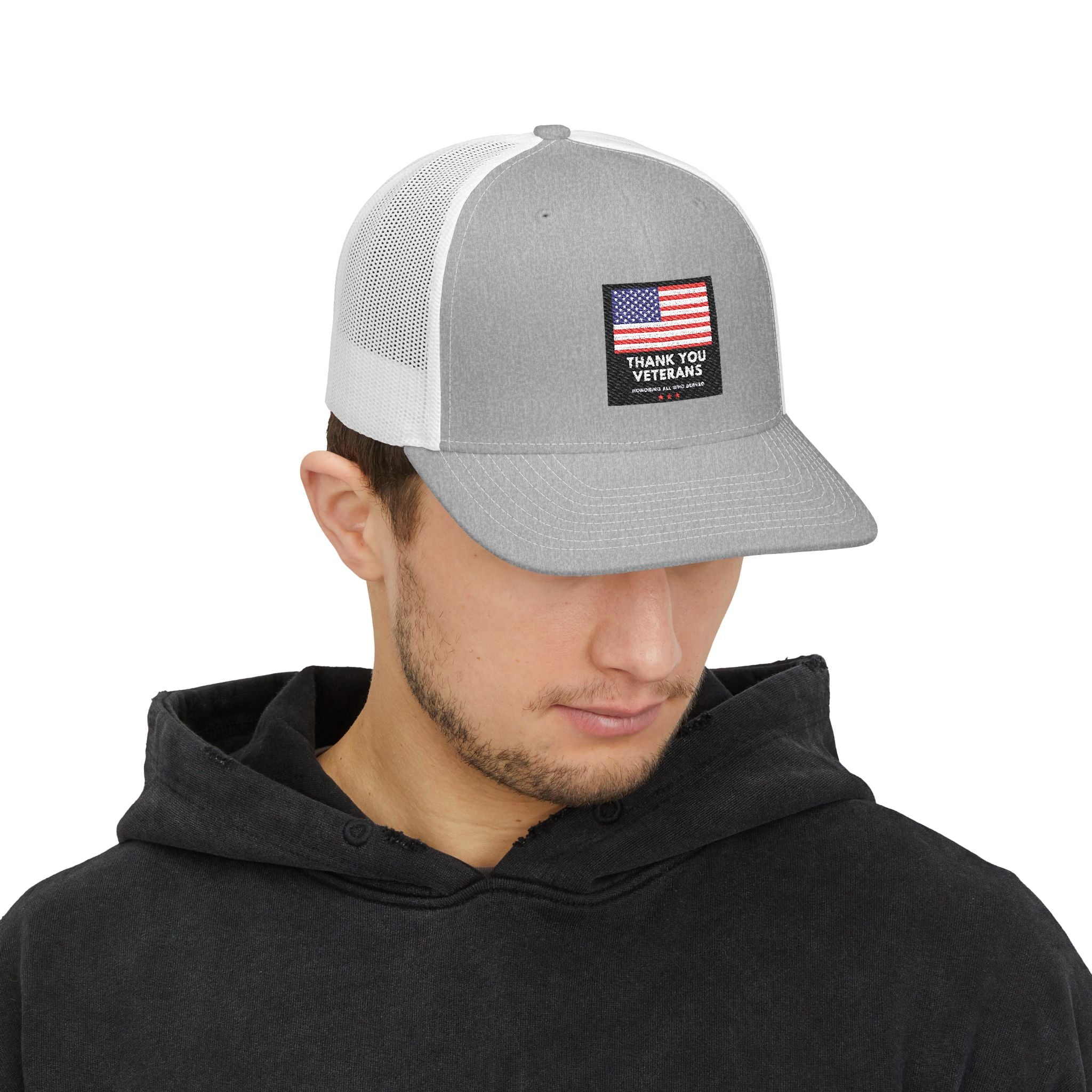 Veterans Appreciation Snapback Trucker Cap, Patriotic Hat, Father's Day Gift, Casual Outfit, American Flag Cap