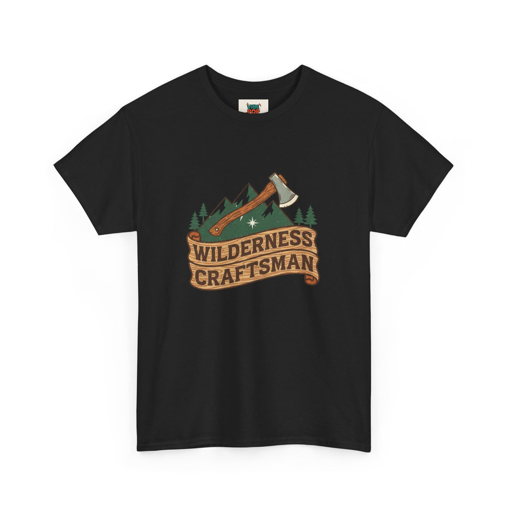 Retro Wilderness Craftsman Tee, Unisex Heavy Cotton Tee for Outdoors Lovers, Camping Shirt, Gift for Hikers, Nature Enthusiast Apparel