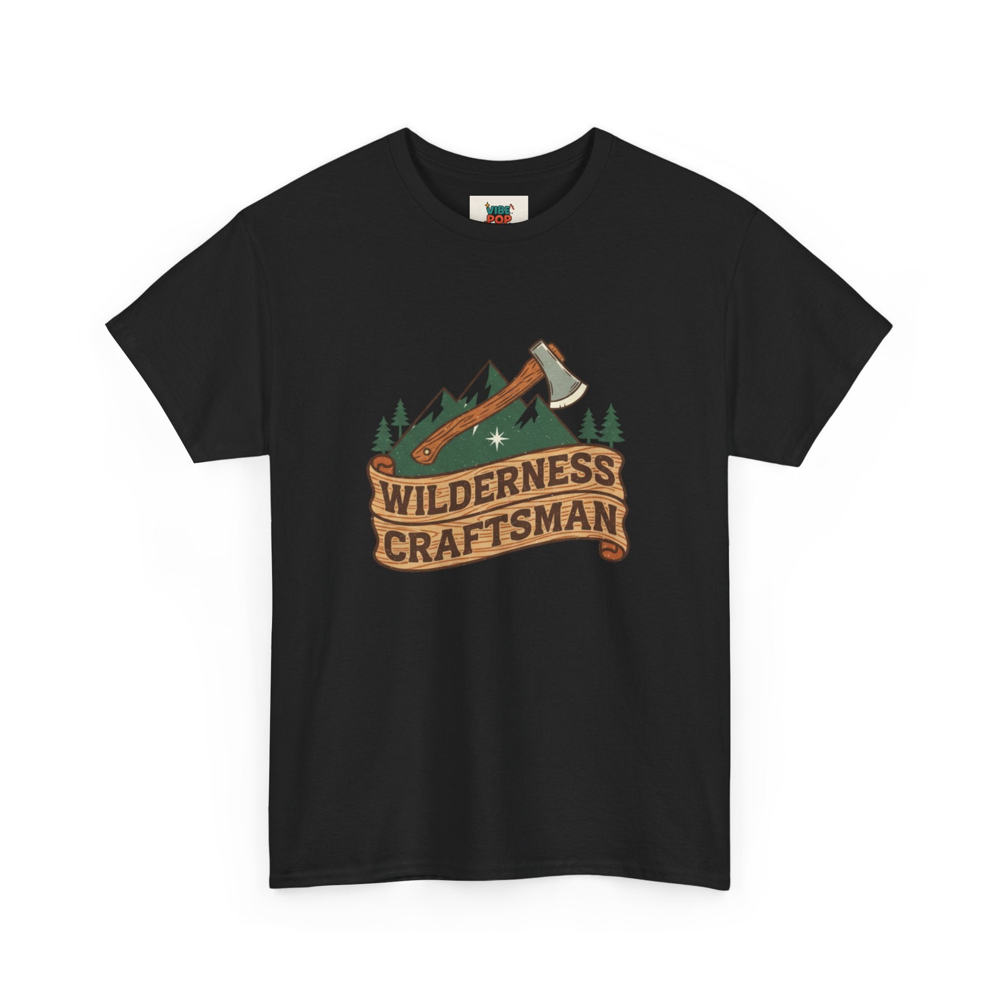 Retro Wilderness Craftsman Tee, Unisex Heavy Cotton Tee for Outdoors Lovers, Camping Shirt, Gift for Hikers, Nature Enthusiast Apparel