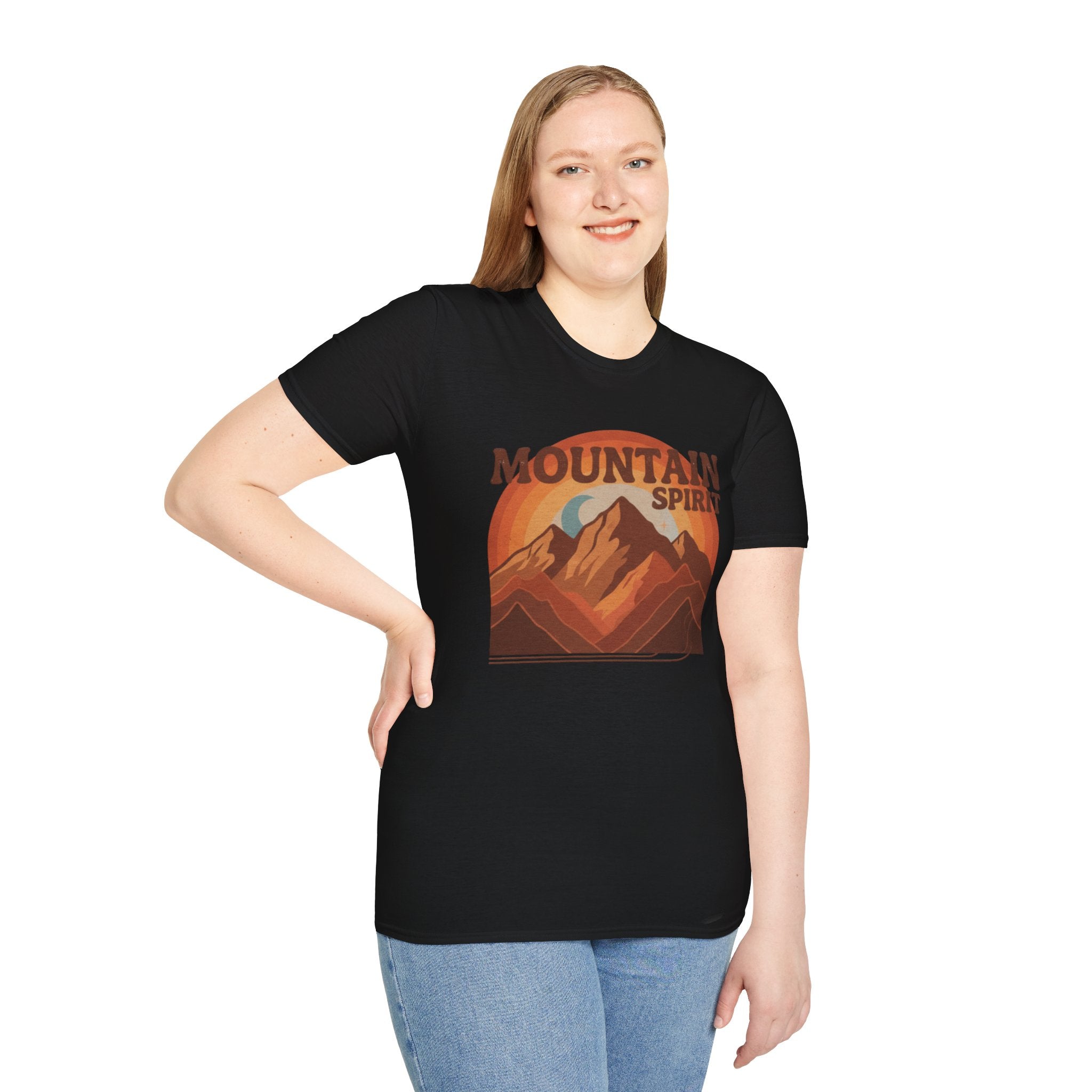 Retro Mountain Spirit Unisex Soft Style T-Shirt, Adventure Shirt, Gift for Nature Lovers, Hiking Apparel, Outdoor Casual Tee