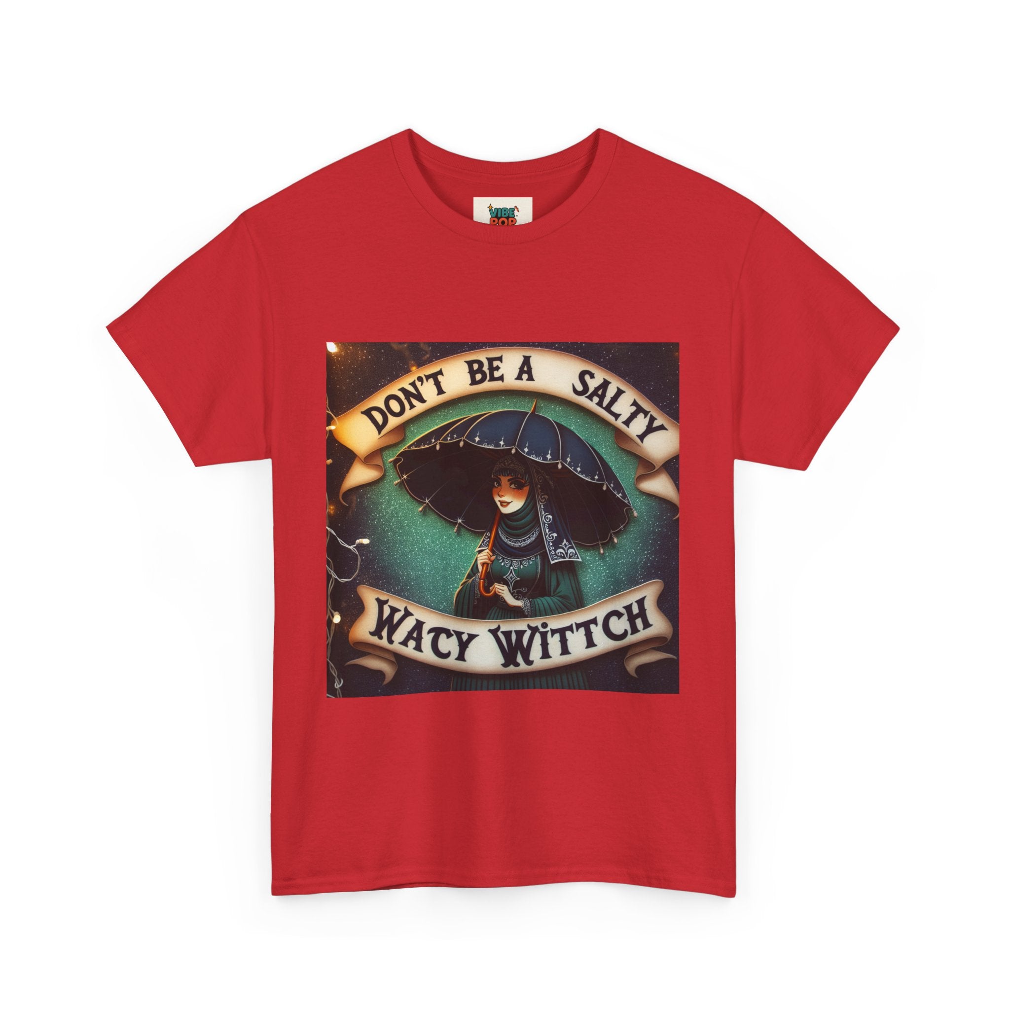 Unisex Heavy Cotton Tee: Salty Witch Graphic Tee, Perfect for Halloween, Gift for Witches, Casual Wear, Witchy Vibes, Statement Tee