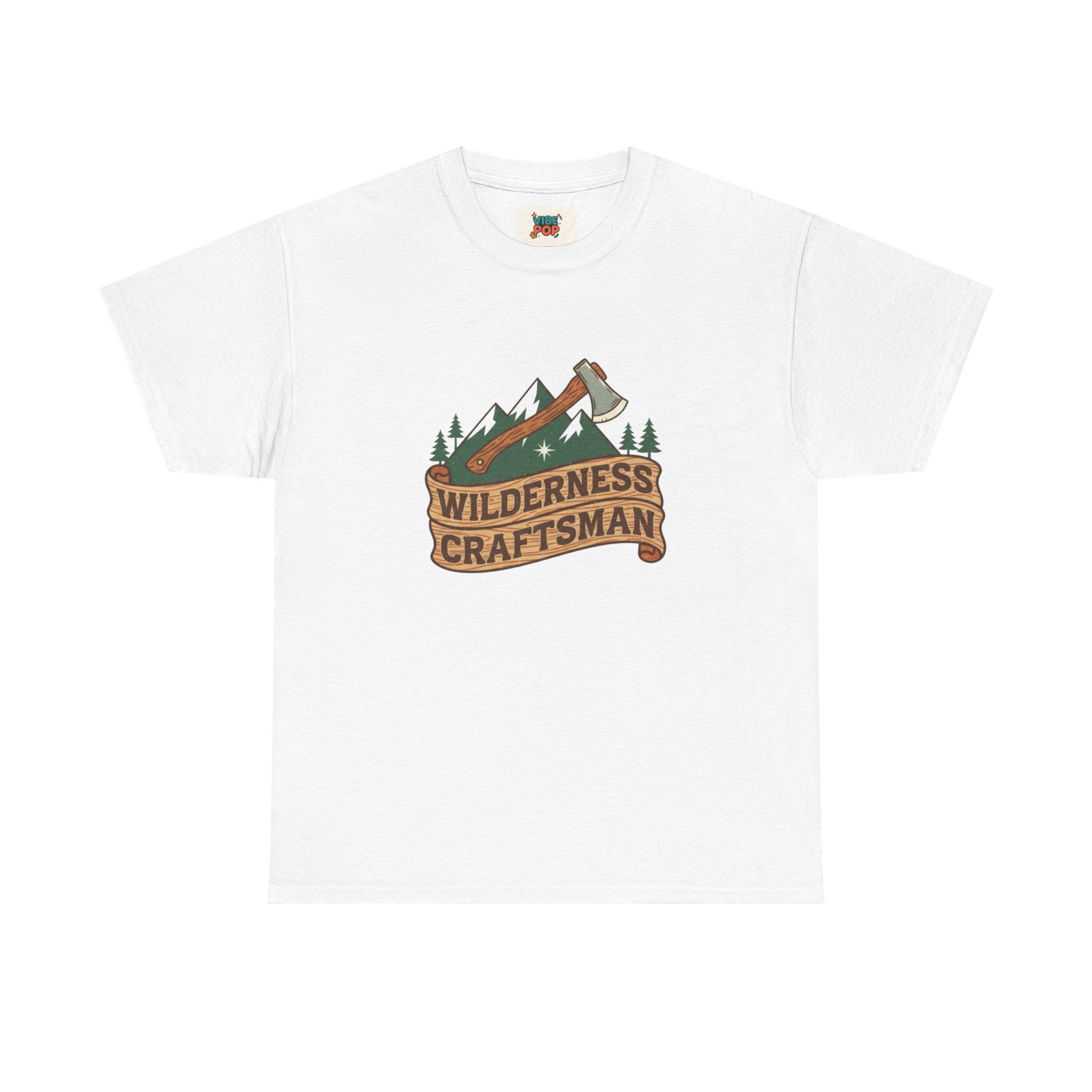 Retro Wilderness Craftsman Tee, Unisex Heavy Cotton Tee for Outdoors Lovers, Camping Shirt, Gift for Hikers, Nature Enthusiast Apparel