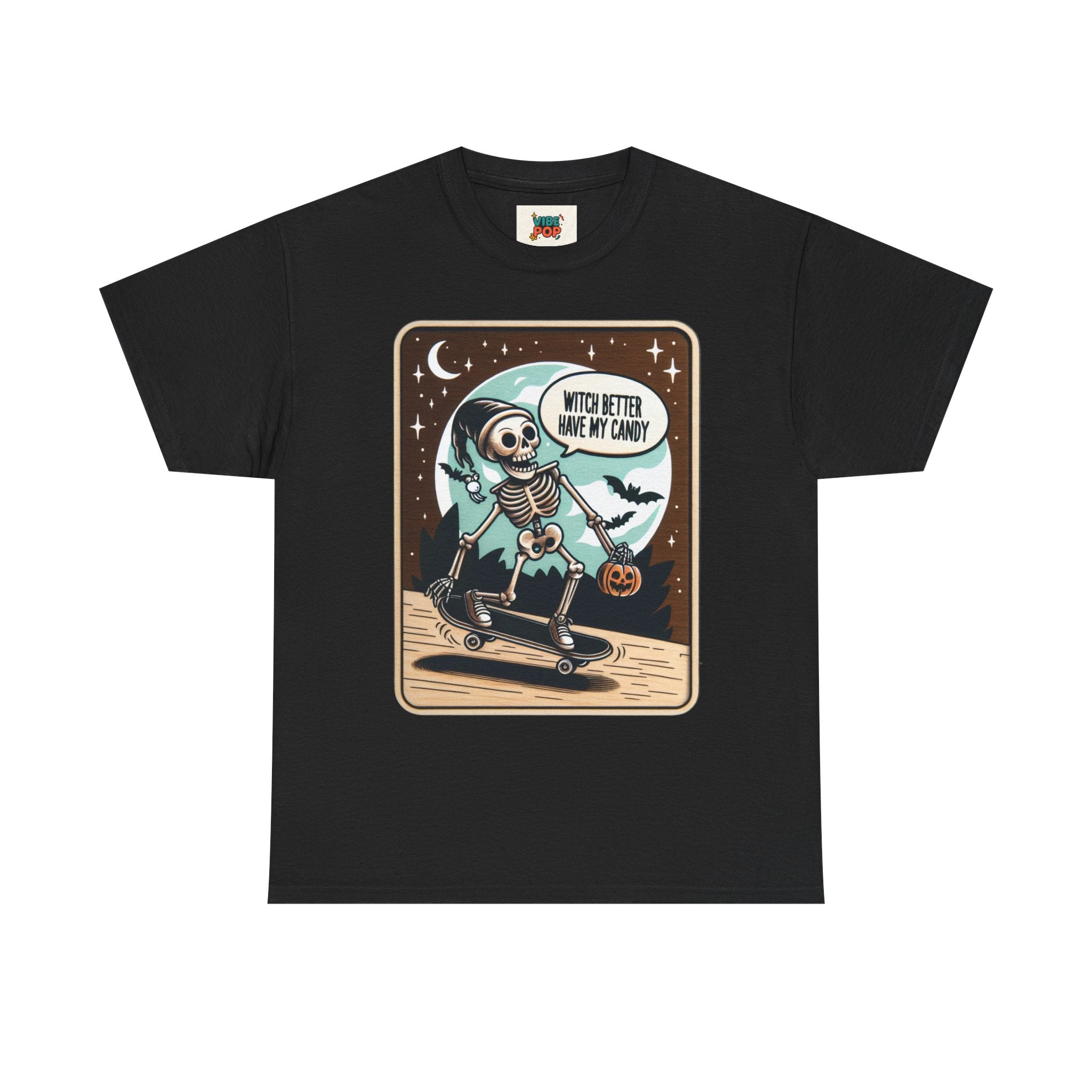 Spooky, Humor, Skeleton Skateboard Unisex Tee, Halloween T-Shirt, Graphic Tee, Casual Wear, Skull Shirt, Fun Autumn Fashion