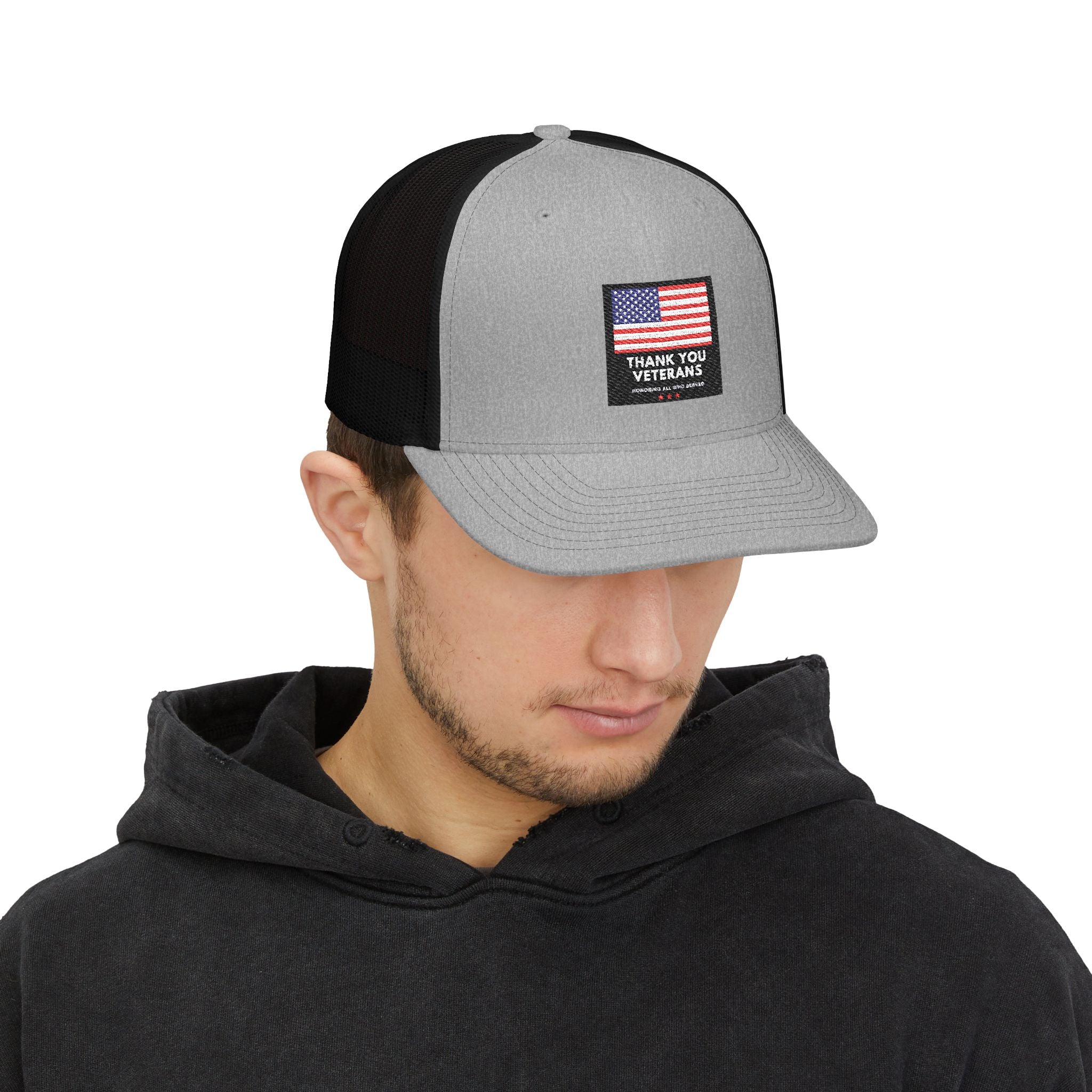 Veterans Appreciation Snapback Trucker Cap, Patriotic Hat, Father's Day Gift, Casual Outfit, American Flag Cap