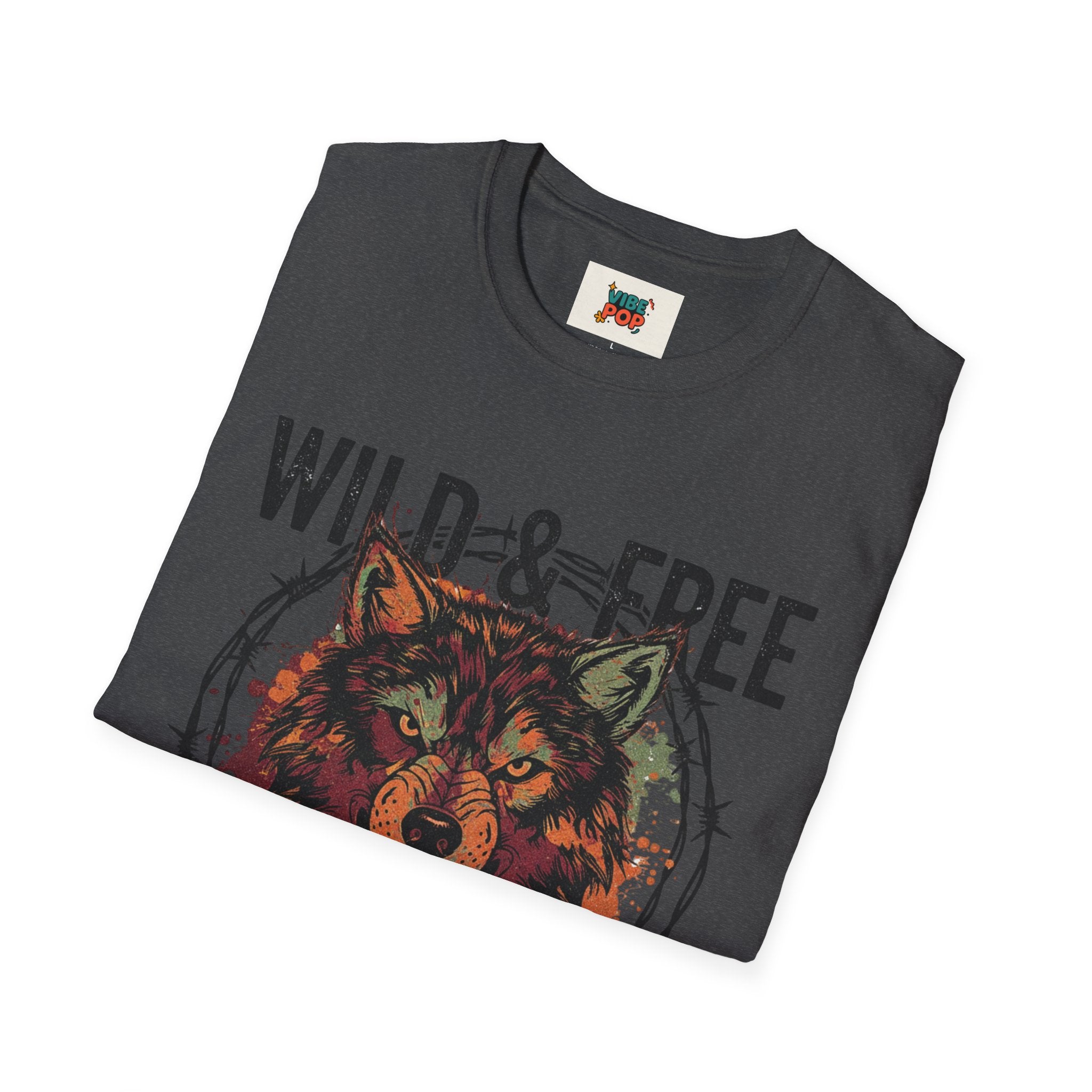 Wild & Free Wolf Unisex Soft style T-Shirt, Bohemian Tee, Adventure Shirt, Gift for Nature Lovers, Casual Wear, Wild Animal Art, Vintage, throwback