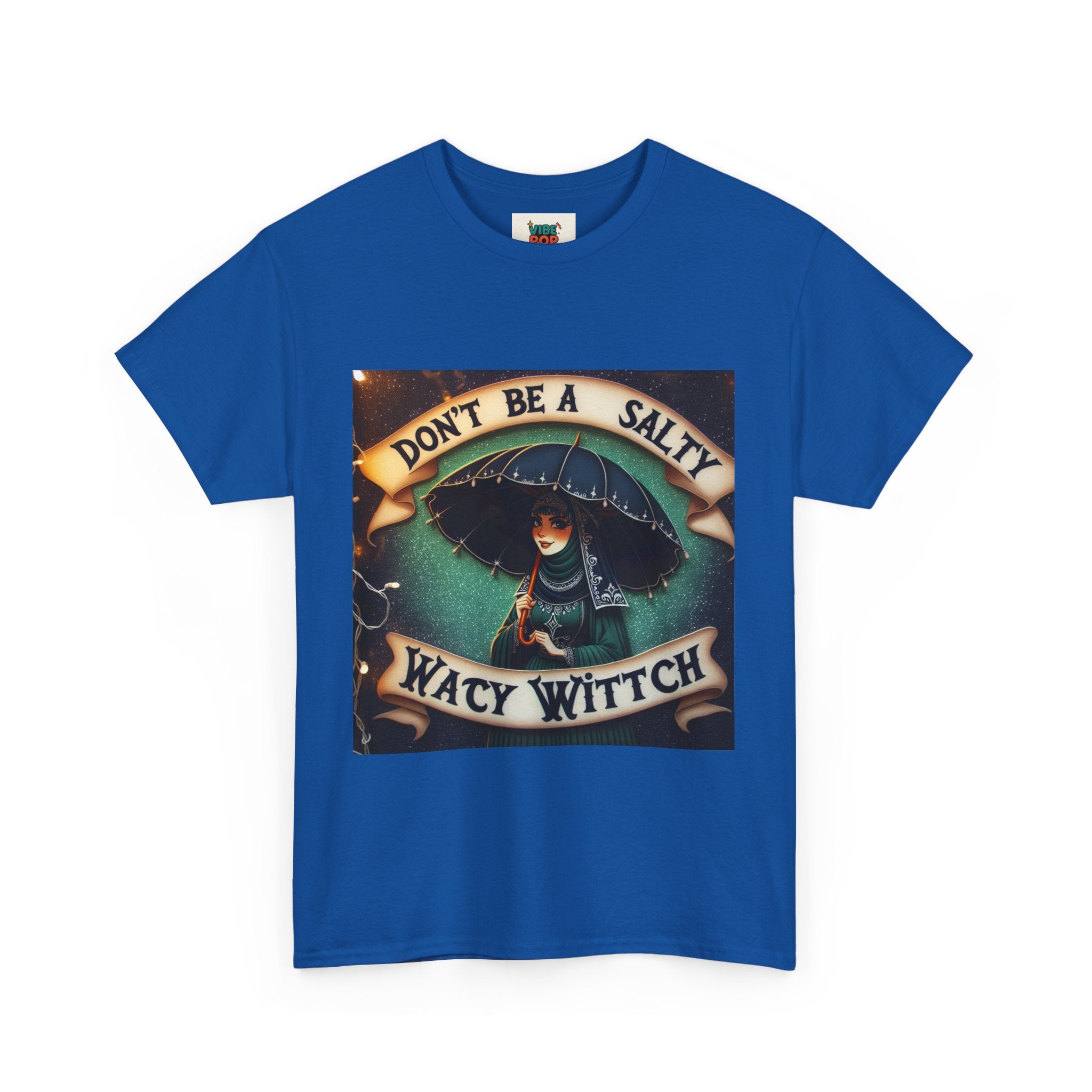 Unisex Heavy Cotton Tee: Salty Witch Graphic Tee, Perfect for Halloween, Gift for Witches, Casual Wear, Witchy Vibes, Statement Tee