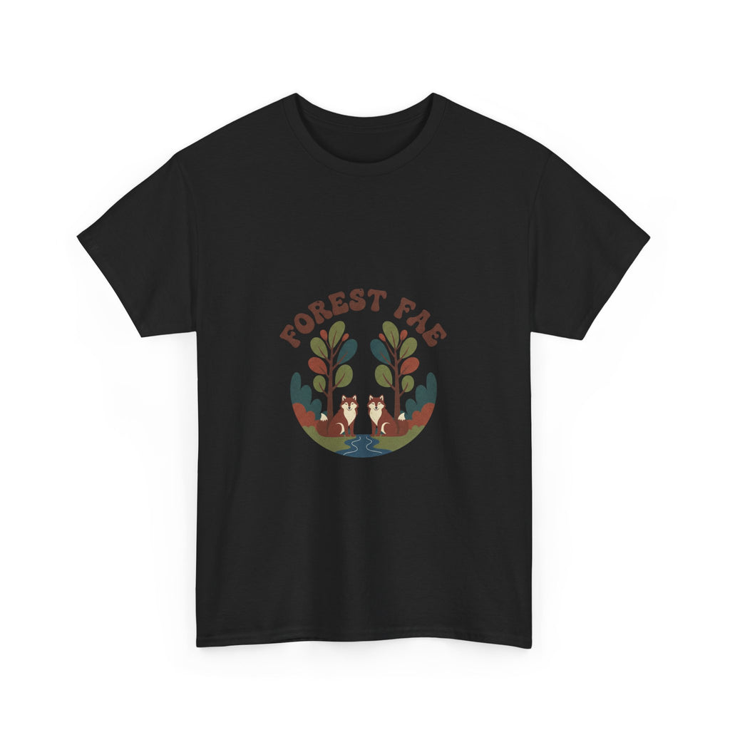 Retro Forest Fae Unisex Heavy Cotton Tee, Boho T-Shirt, Nature Lover Gift, Eco-Friendly Top, Fairy Shirt, Casual Wear