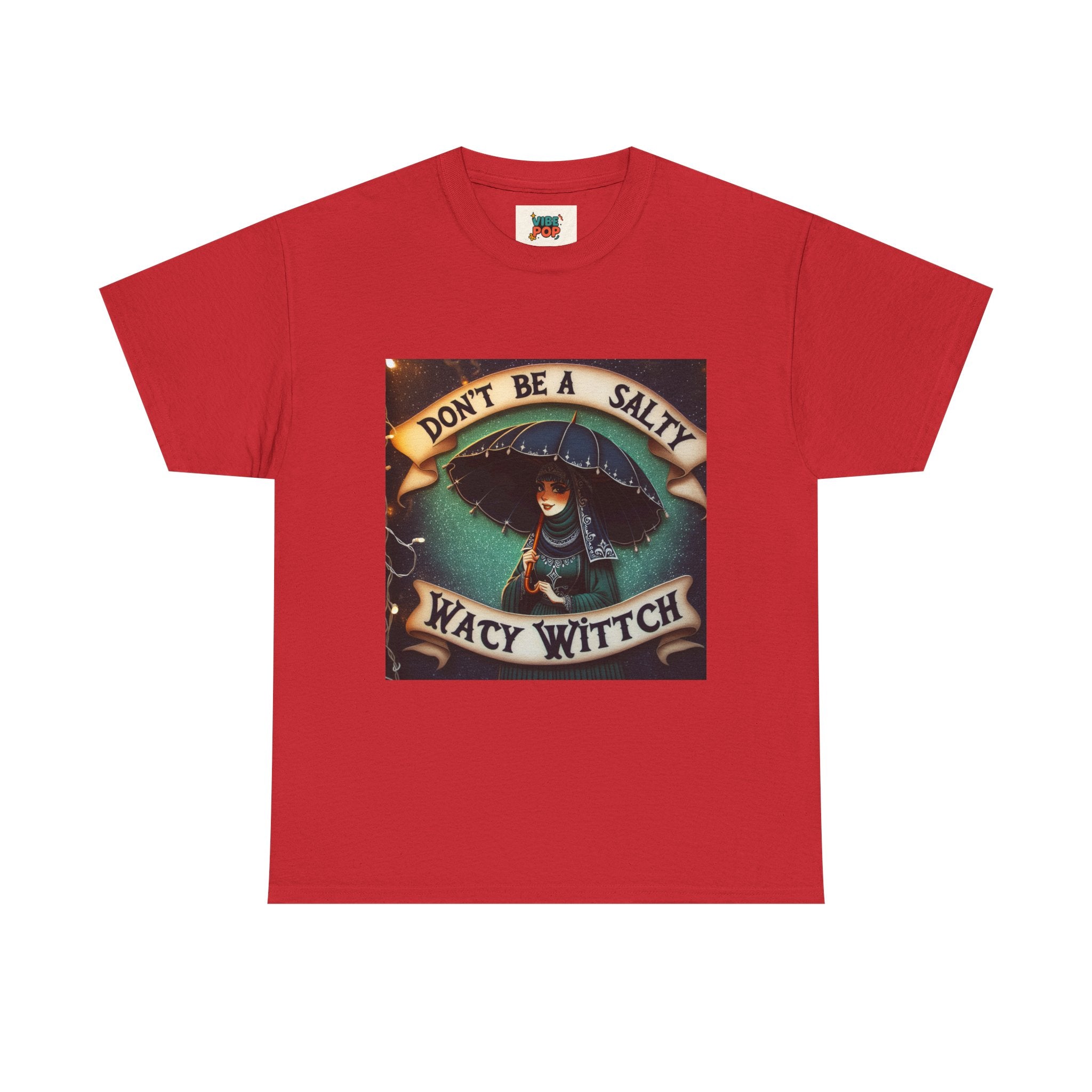 Unisex Heavy Cotton Tee: Salty Witch Graphic Tee, Perfect for Halloween, Gift for Witches, Casual Wear, Witchy Vibes, Statement Tee