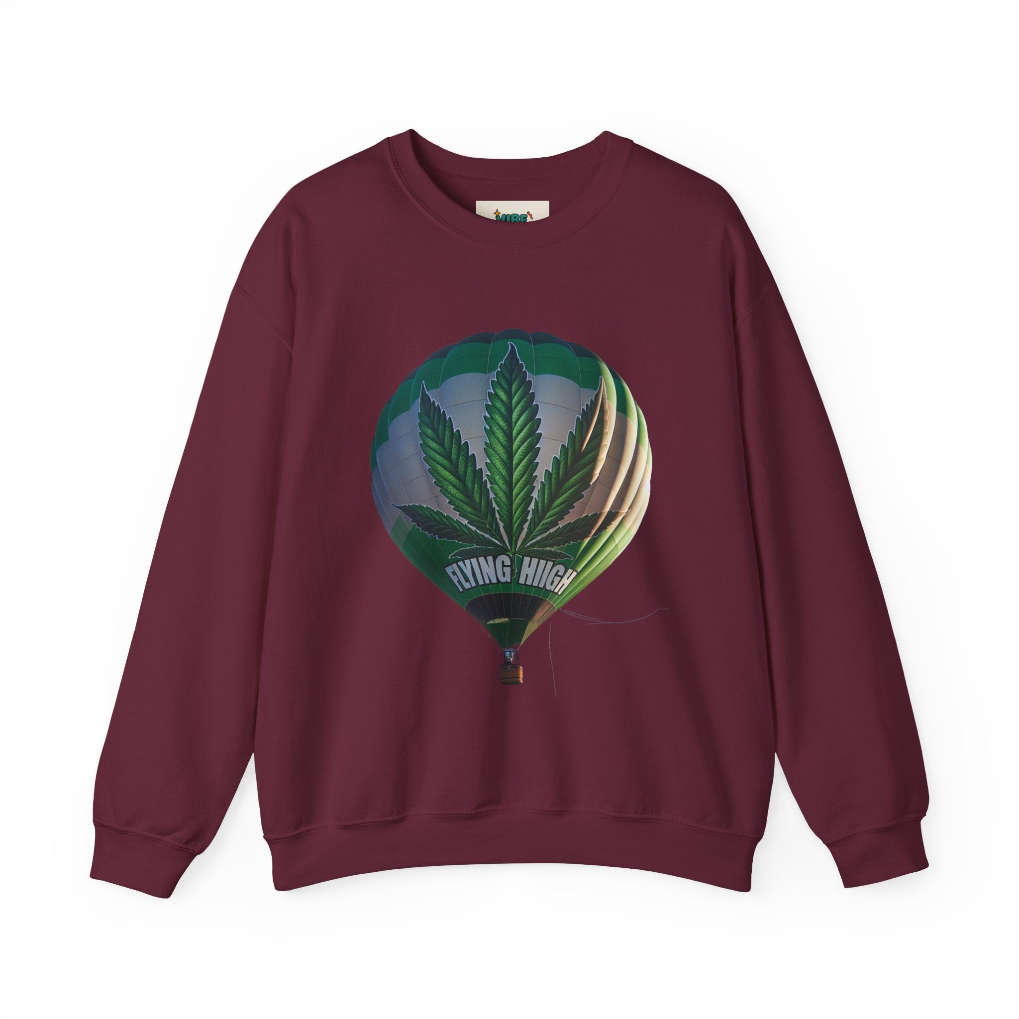 High Flying Crewneck Sweatshirt | Unisex Cannabis Design | Cozy Gift for Smokers | Fall Fashion | Chill Vibes