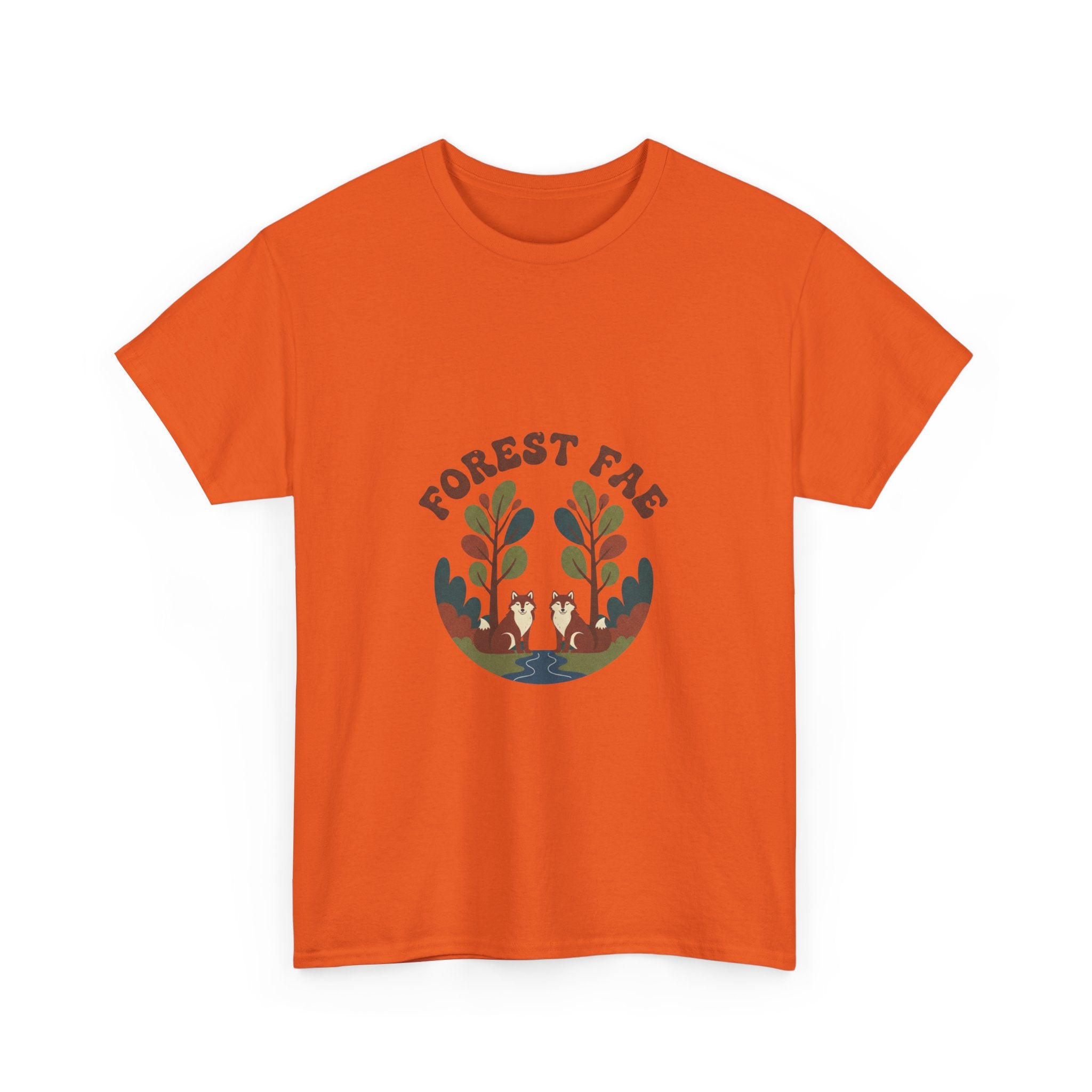 Retro Forest Fae Unisex Heavy Cotton Tee, Boho T-Shirt, Nature Lover Gift, Eco-Friendly Top, Fairy Shirt, Casual Wear