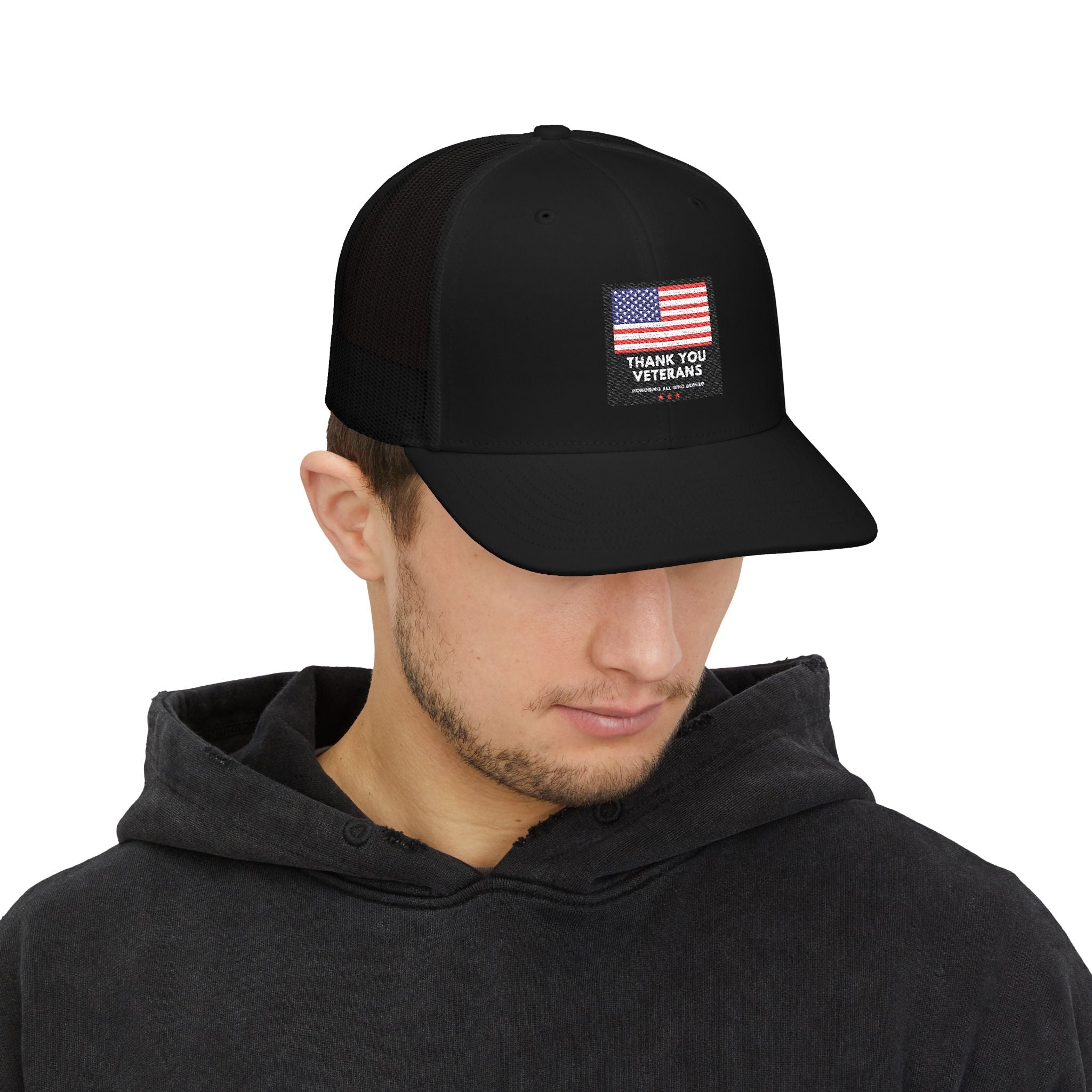 Veterans Appreciation Snapback Trucker Cap, Patriotic Hat, Father's Day Gift, Casual Outfit, American Flag Cap
