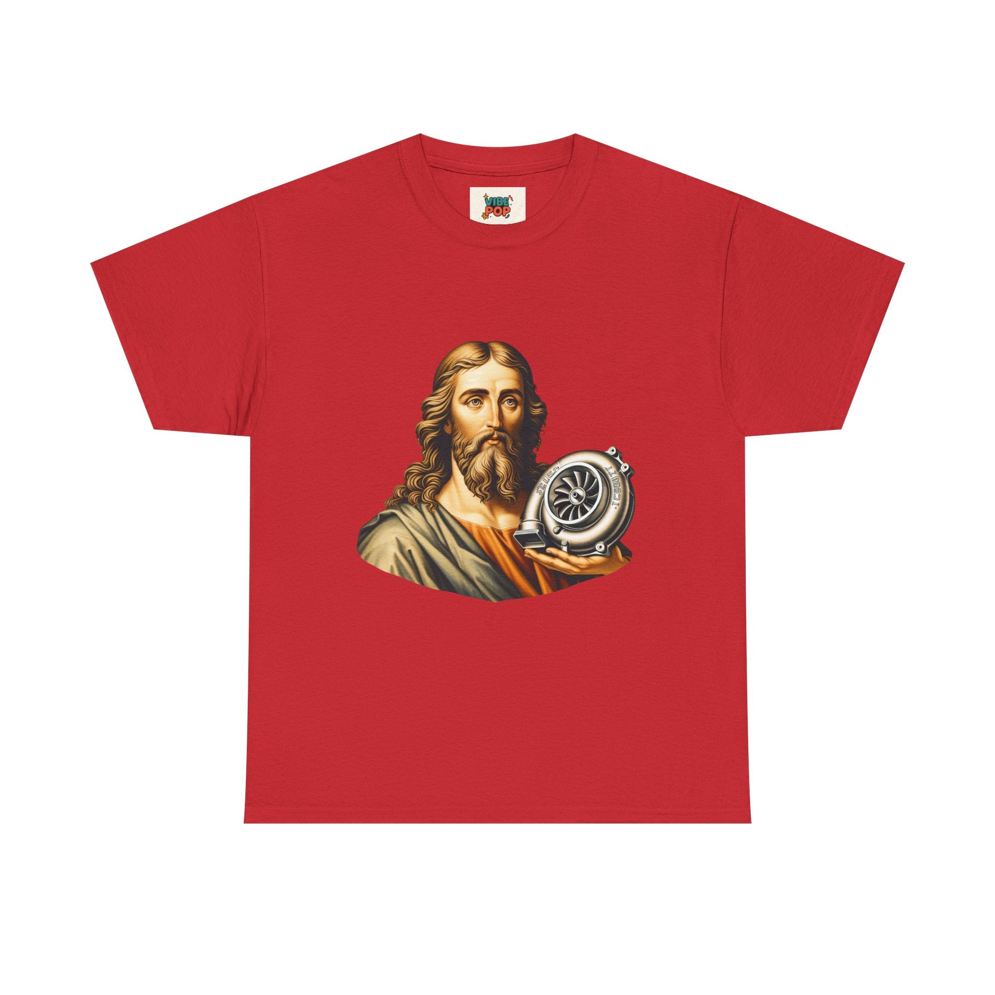 Vintage-Inspired Jesus Turbo Graphic Tee, Unisex Heavy Cotton Tee for Casual Wear, Gifts
