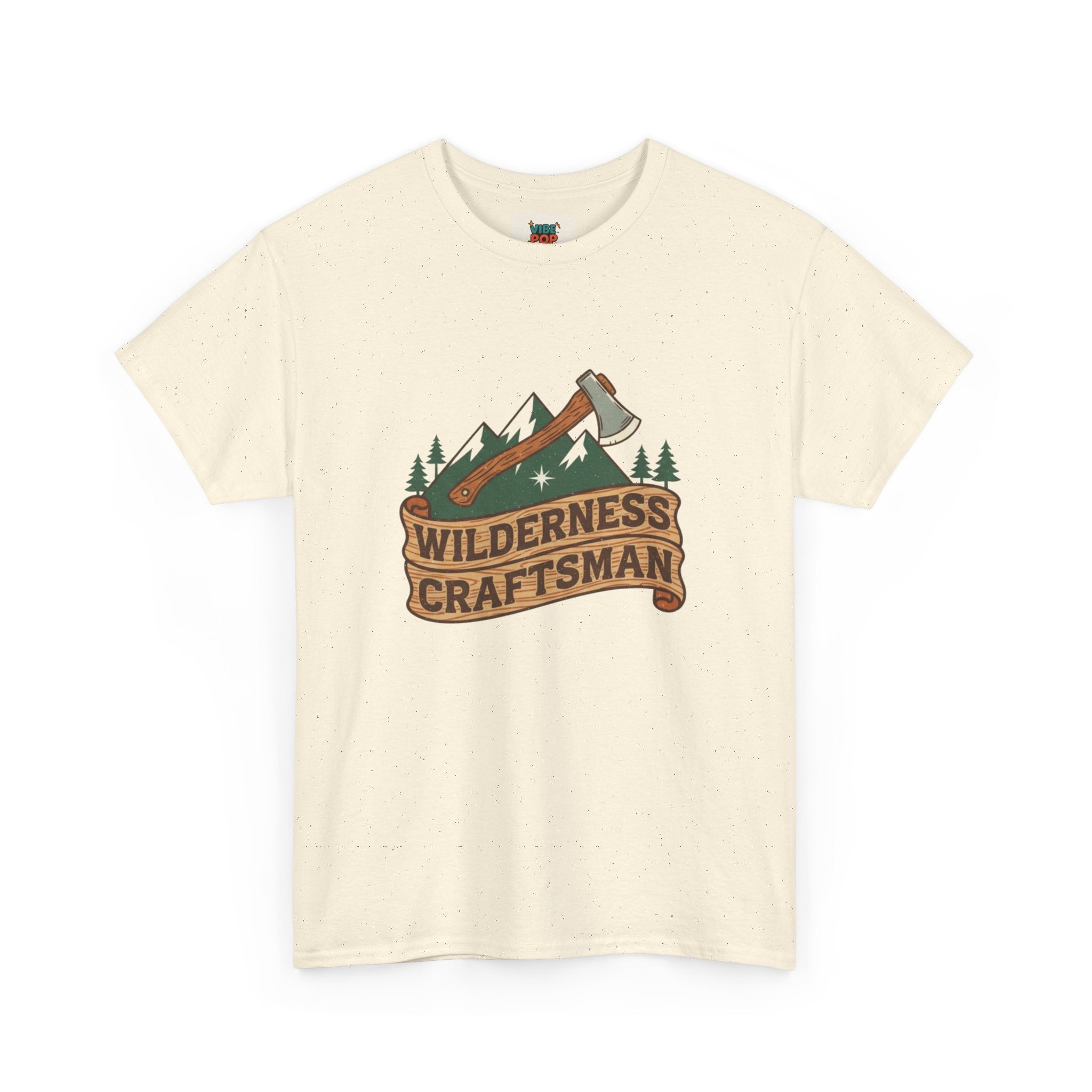 Retro Wilderness Craftsman Tee, Unisex Heavy Cotton Tee for Outdoors Lovers, Camping Shirt, Gift for Hikers, Nature Enthusiast Apparel