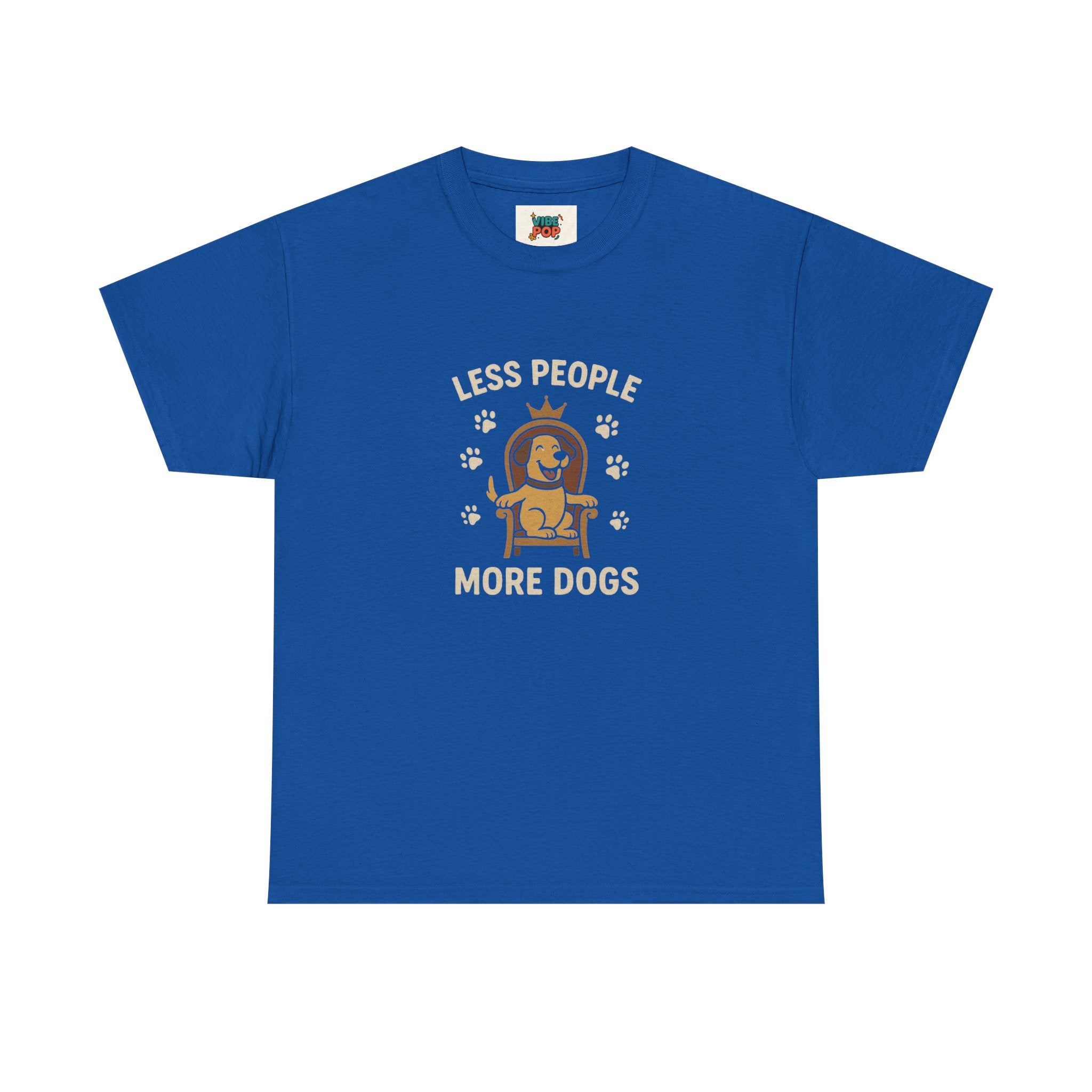 Unisex Heavy Cotton Tee - "Less People More Dogs" Graphic Tee, Dog Lover Gift, Casual T-Shirt, Pet Owner Apparel, Funny Animal Shirt