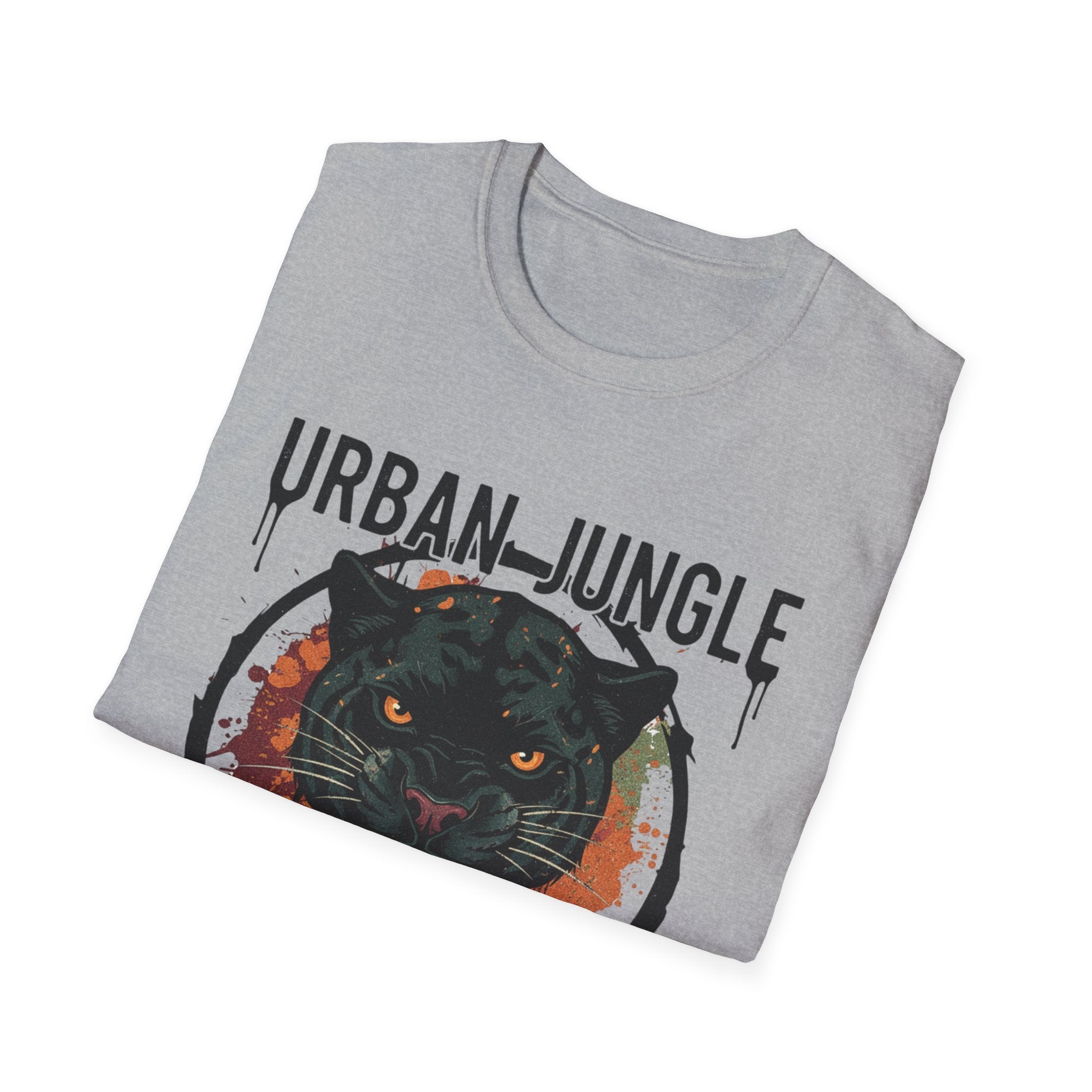 Urban Jungle Panther T-Shirt, Graphic Tee for Nature Lovers, Unisex Softstyle Shirt, Perfect Gift for Adventurers, Streetwear Fashion, Edgy, Raw