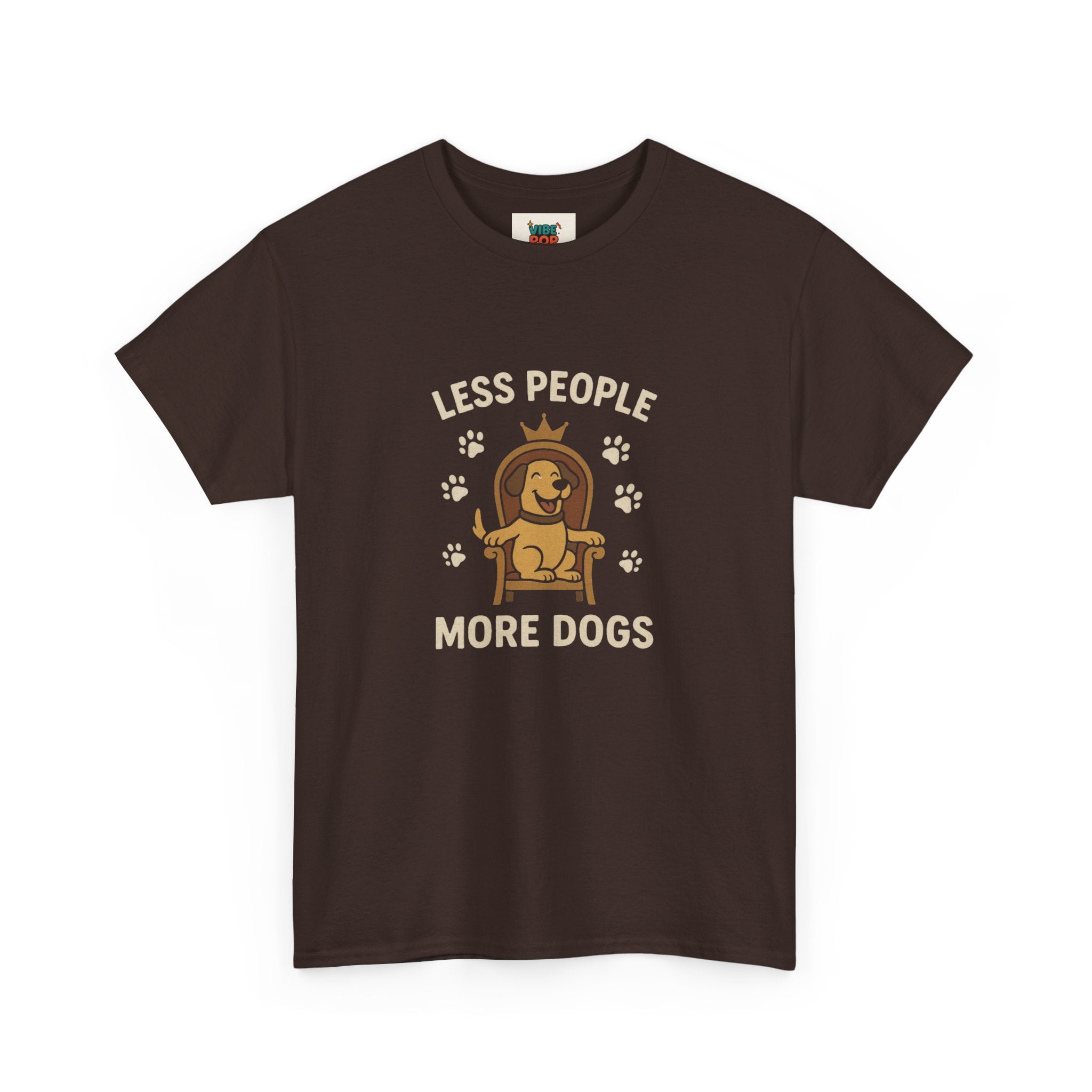 Unisex Heavy Cotton Tee - "Less People More Dogs" Graphic Tee, Dog Lover Gift, Casual T-Shirt, Pet Owner Apparel, Funny Animal Shirt