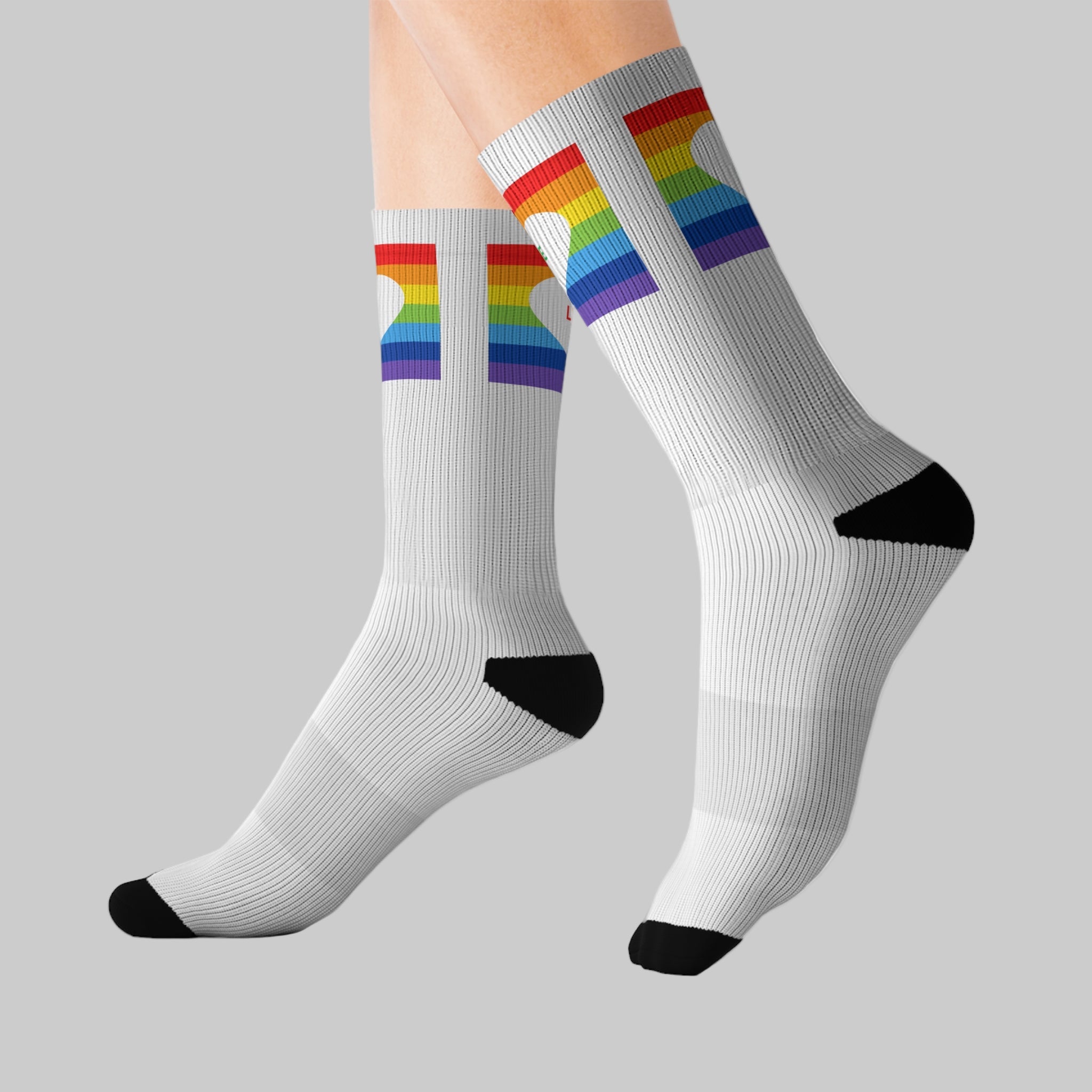 Pride Socks LGBTQ Rainbow Heart 