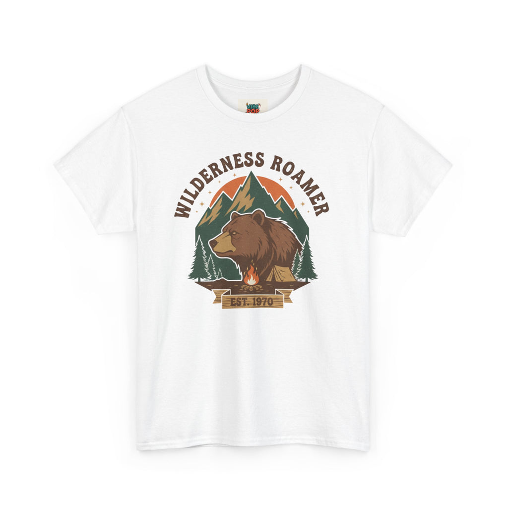 Wilderness Roamer Tee, Unisex Heavy Cotton T-Shirt, Nature Lover Gift, Outdoor Adventure Apparel, Camping Enthusiast Wear, Eco-Friendly Tee