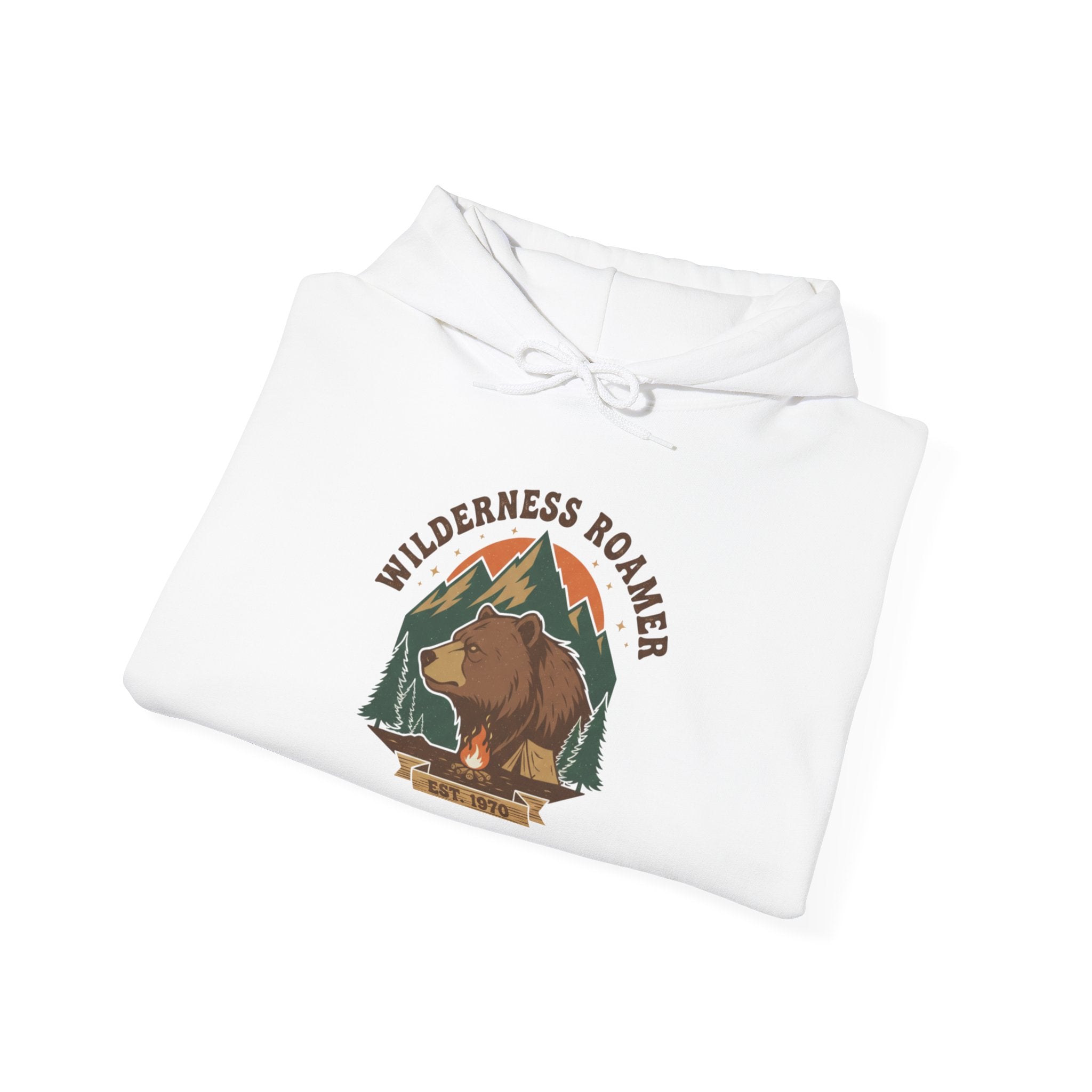 Retro Nature-Inspired Unisex Hoodie, Cozy Sweatshirt for Adventurers, Gift for Outdoors Lovers, Perfect for Campfire Nights, Relaxed Vibe Clothing