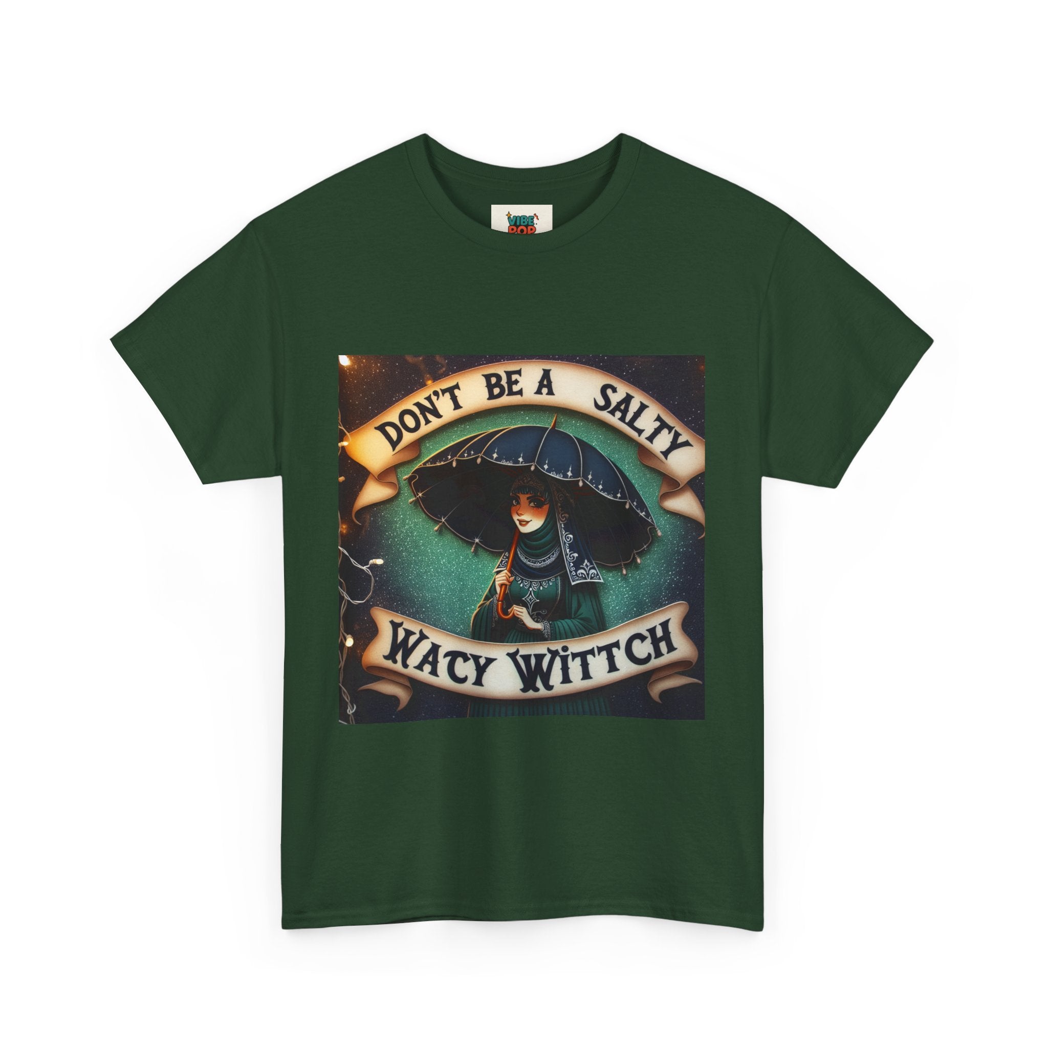 Unisex Heavy Cotton Tee: Salty Witch Graphic Tee, Perfect for Halloween, Gift for Witches, Casual Wear, Witchy Vibes, Statement Tee