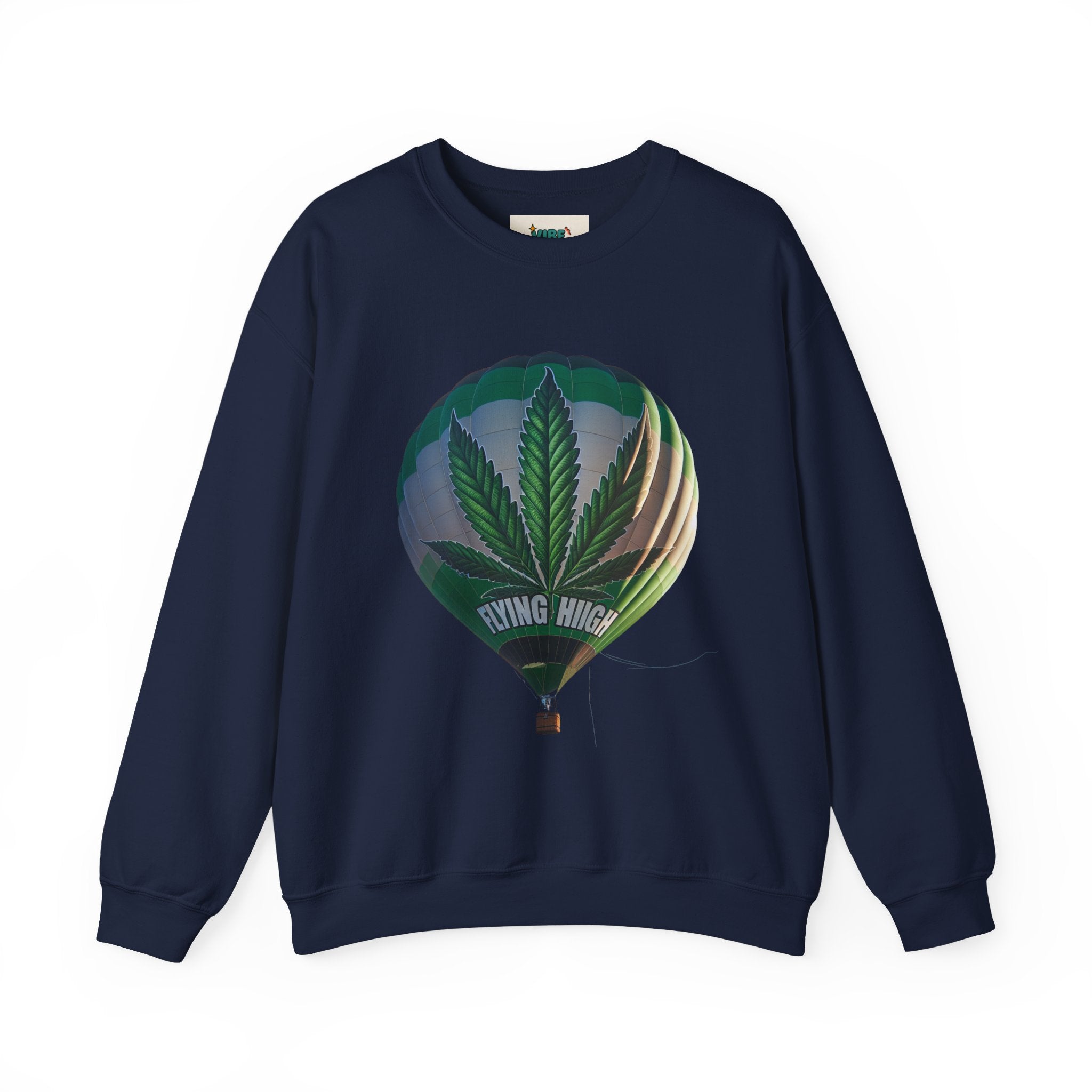 High Flying Crewneck Sweatshirt | Unisex Cannabis Design | Cozy Gift for Smokers | Fall Fashion | Chill Vibes