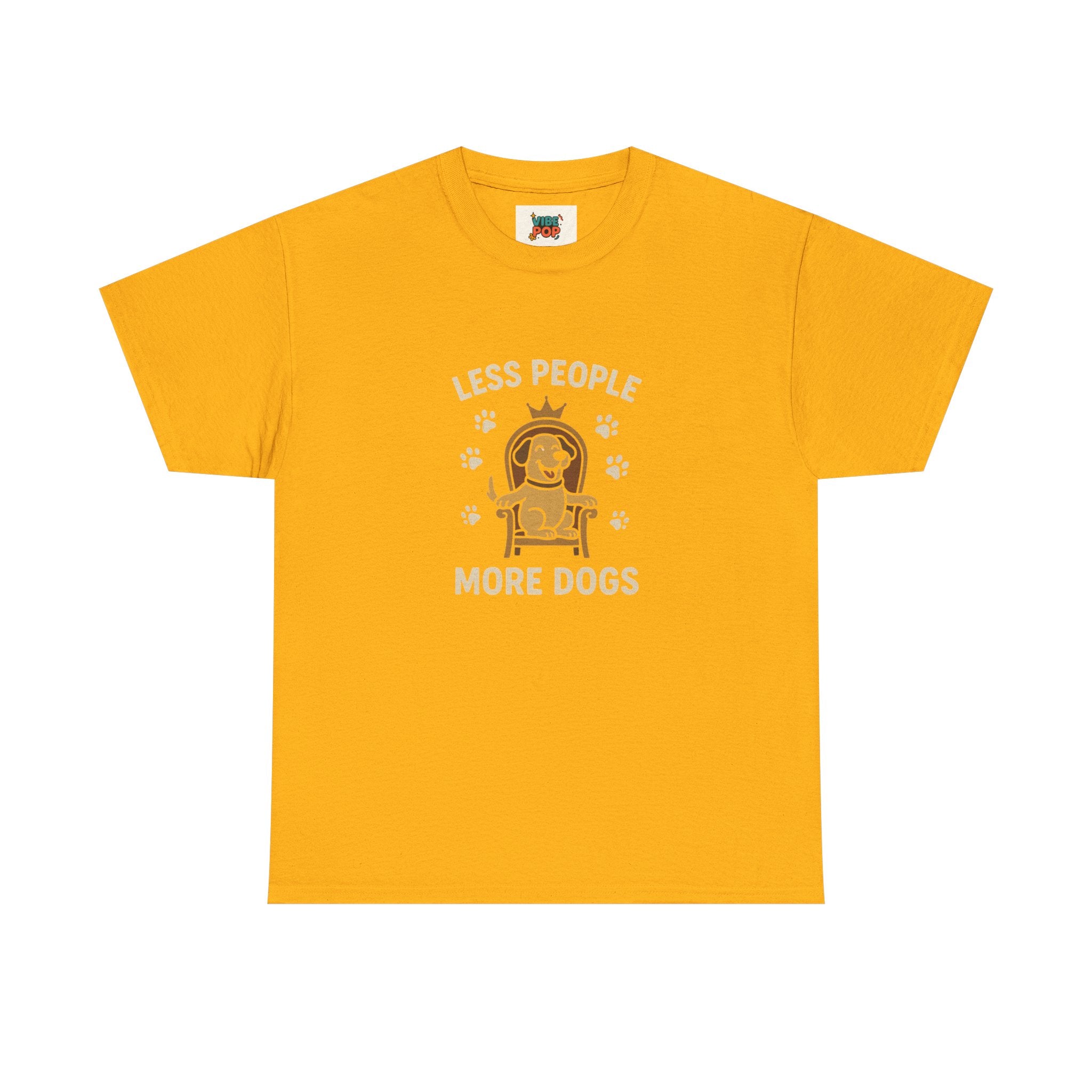 Unisex Heavy Cotton Tee - "Less People More Dogs" Graphic Tee, Dog Lover Gift, Casual T-Shirt, Pet Owner Apparel, Funny Animal Shirt