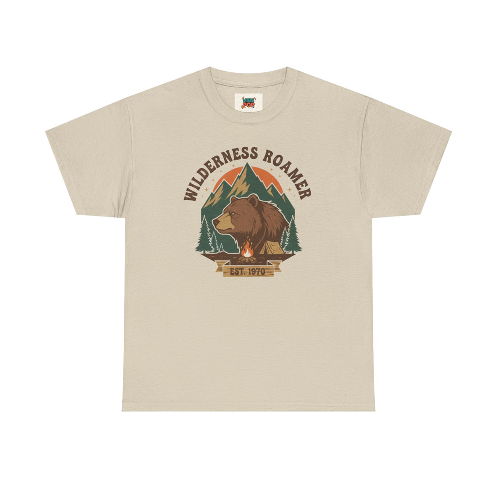 Wilderness Roamer Tee, Unisex Heavy Cotton T-Shirt, Nature Lover Gift, Outdoor Adventure Apparel, Camping Enthusiast Wear, Eco-Friendly Tee