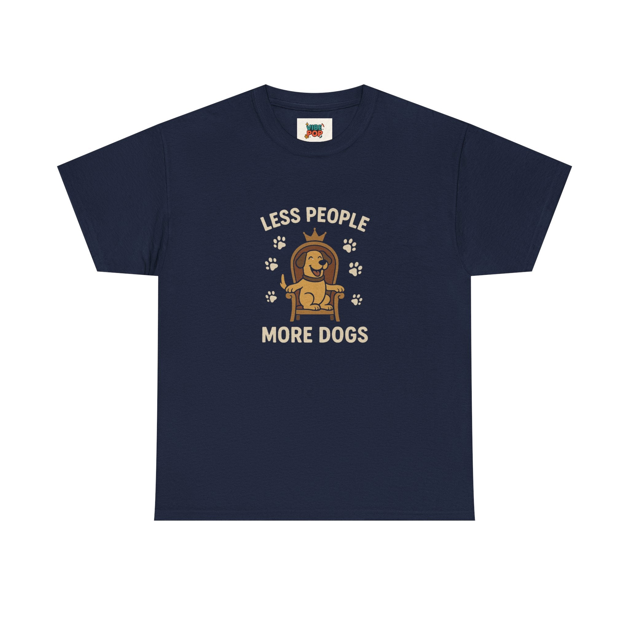 Unisex Heavy Cotton Tee - "Less People More Dogs" Graphic Tee, Dog Lover Gift, Casual T-Shirt, Pet Owner Apparel, Funny Animal Shirt