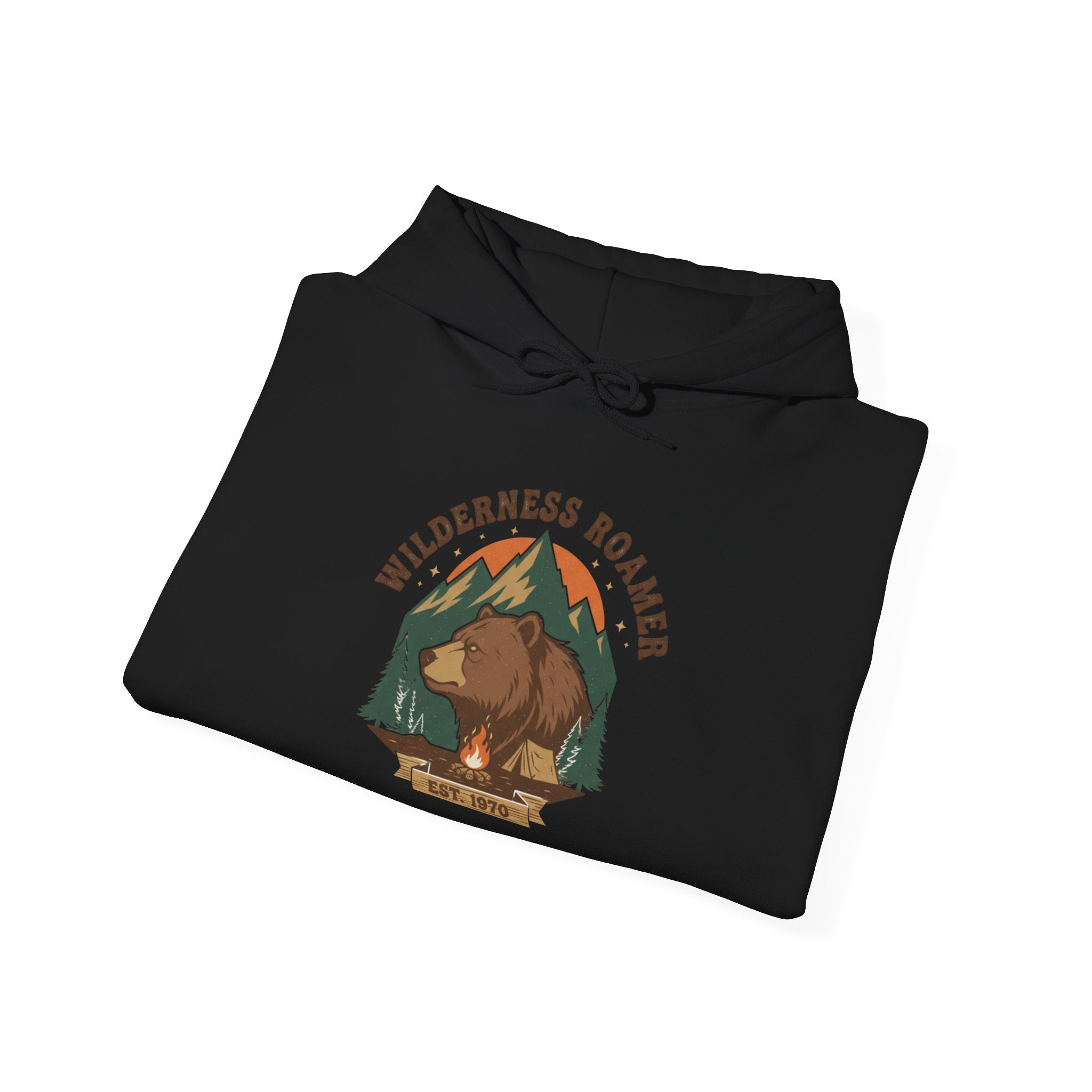 Retro Nature-Inspired Unisex Hoodie, Cozy Sweatshirt for Adventurers, Gift for Outdoors Lovers, Perfect for Campfire Nights, Relaxed Vibe Clothing