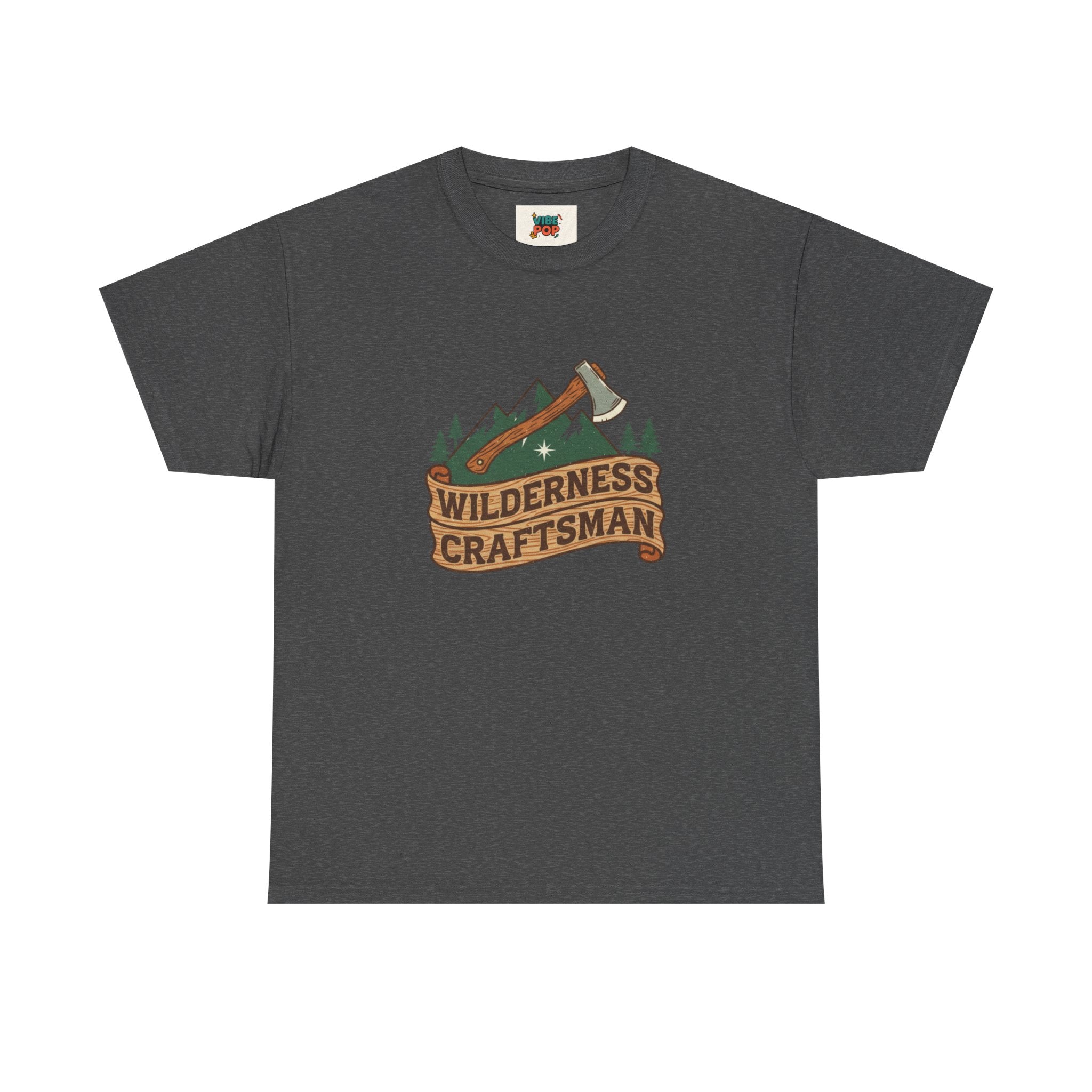 Retro Wilderness Craftsman Tee, Unisex Heavy Cotton Tee for Outdoors Lovers, Camping Shirt, Gift for Hikers, Nature Enthusiast Apparel