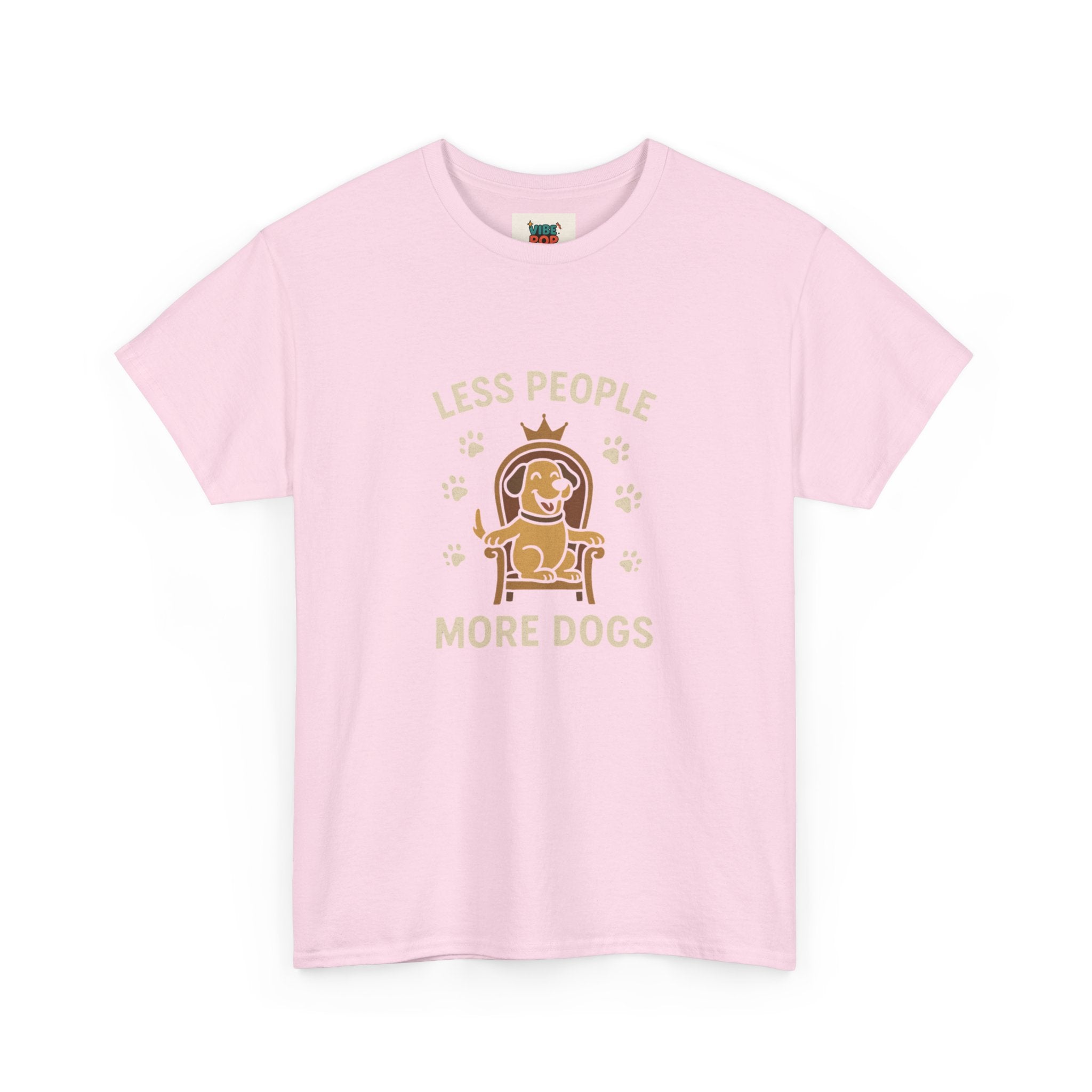 Unisex Heavy Cotton Tee - "Less People More Dogs" Graphic Tee, Dog Lover Gift, Casual T-Shirt, Pet Owner Apparel, Funny Animal Shirt