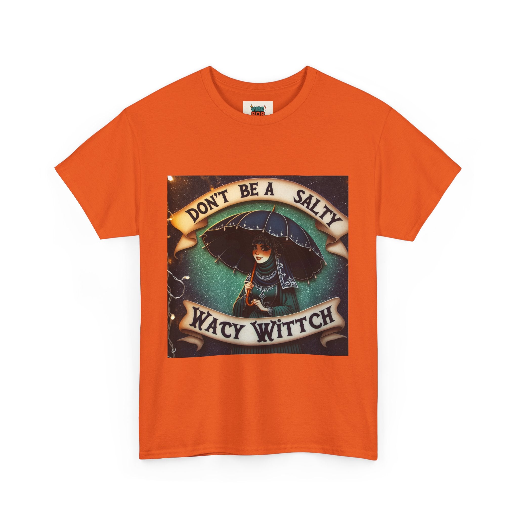 Unisex Heavy Cotton Tee: Salty Witch Graphic Tee, Perfect for Halloween, Gift for Witches, Casual Wear, Witchy Vibes, Statement Tee
