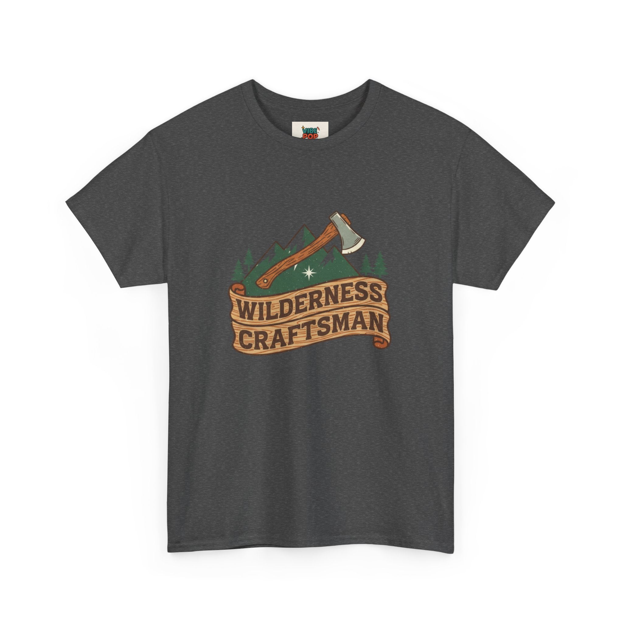 Retro Wilderness Craftsman Tee, Unisex Heavy Cotton Tee for Outdoors Lovers, Camping Shirt, Gift for Hikers, Nature Enthusiast Apparel