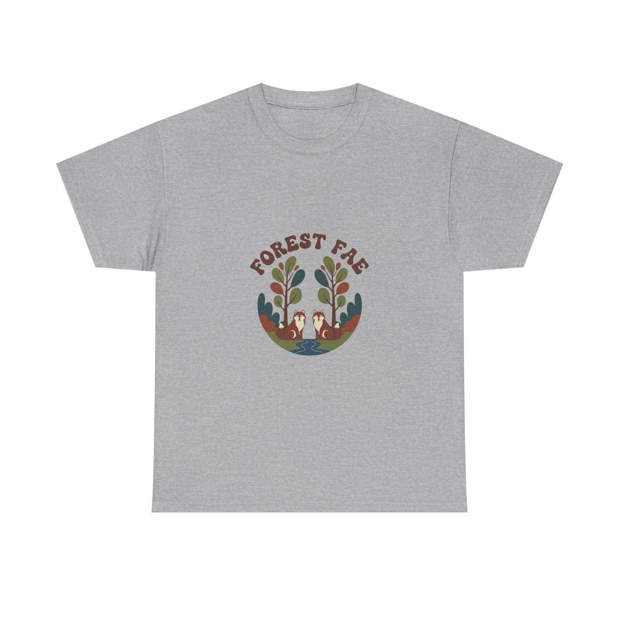 Retro Forest Fae Unisex Heavy Cotton Tee, Boho T-Shirt, Nature Lover Gift, Eco-Friendly Top, Fairy Shirt, Casual Wear