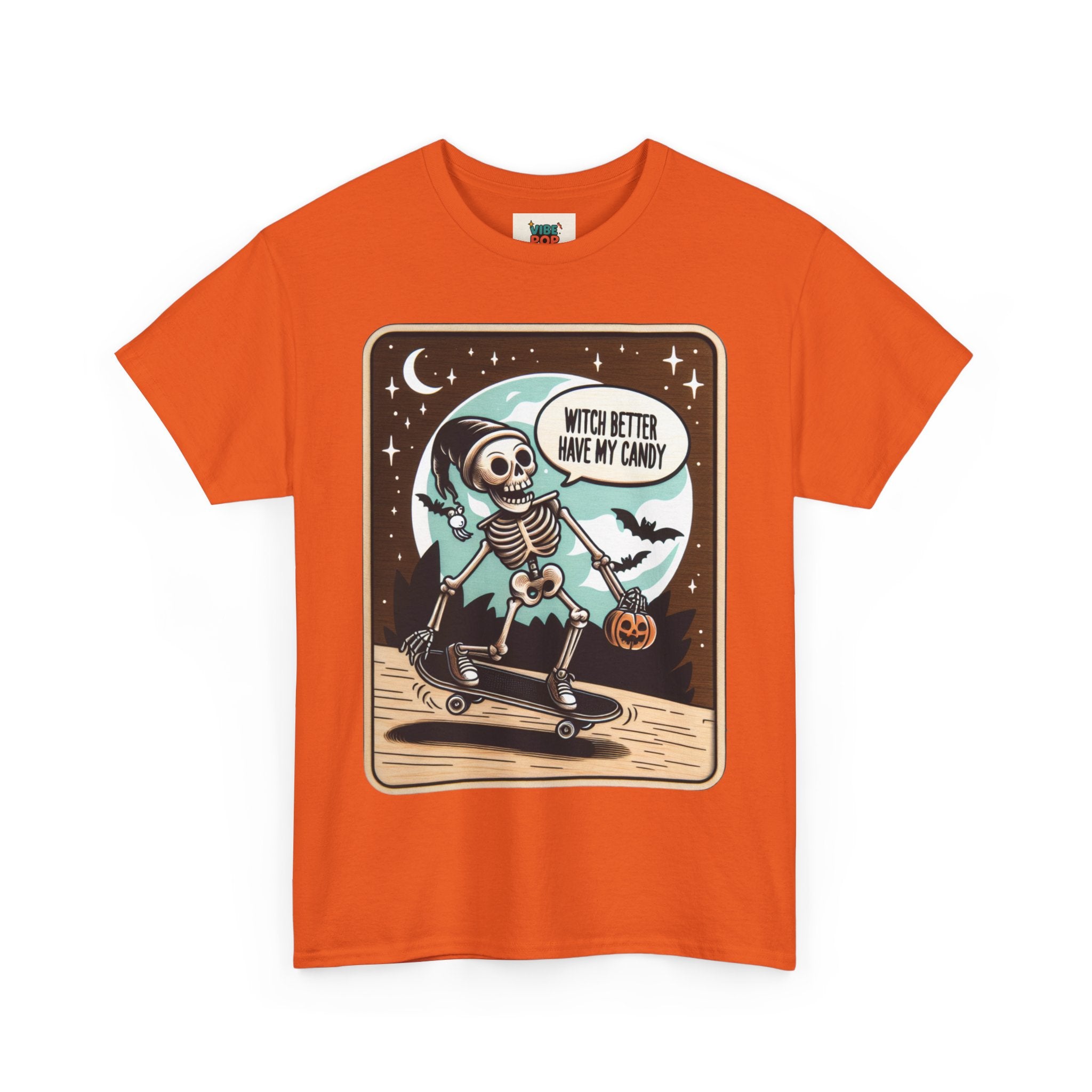 Spooky, Humor, Skeleton Skateboard Unisex Tee, Halloween T-Shirt, Graphic Tee, Casual Wear, Skull Shirt, Fun Autumn Fashion