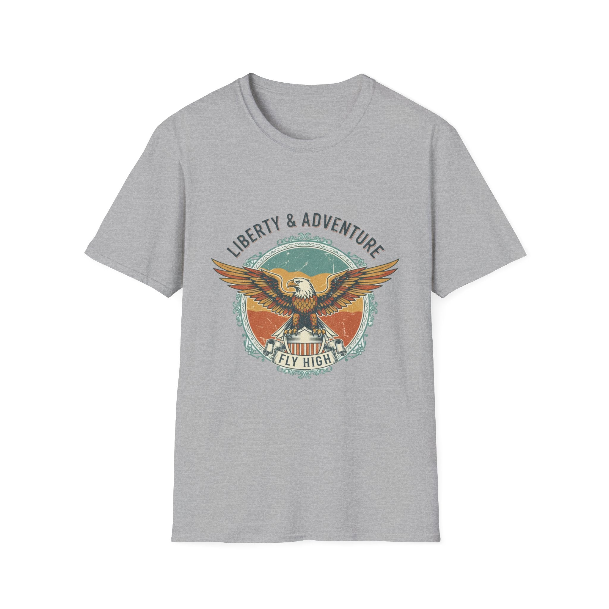 Adventure Eagle Unisex T-Shirt | Liberty & Adventure Tee for Nature Lovers, Travel Enthusiasts, Gift for Occasions, vintage, throwback