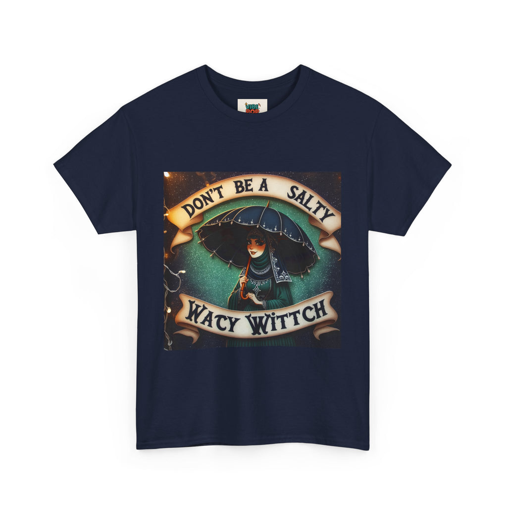 Unisex Heavy Cotton Tee: Salty Witch Graphic Tee, Perfect for Halloween, Gift for Witches, Casual Wear, Witchy Vibes, Statement Tee