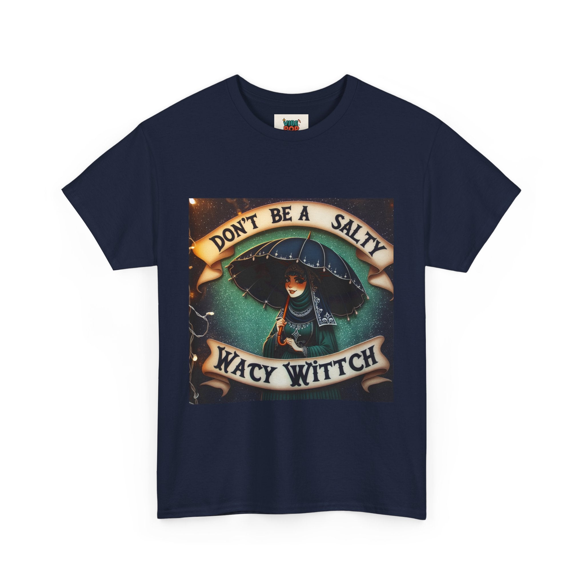 Unisex Heavy Cotton Tee: Salty Witch Graphic Tee, Perfect for Halloween, Gift for Witches, Casual Wear, Witchy Vibes, Statement Tee