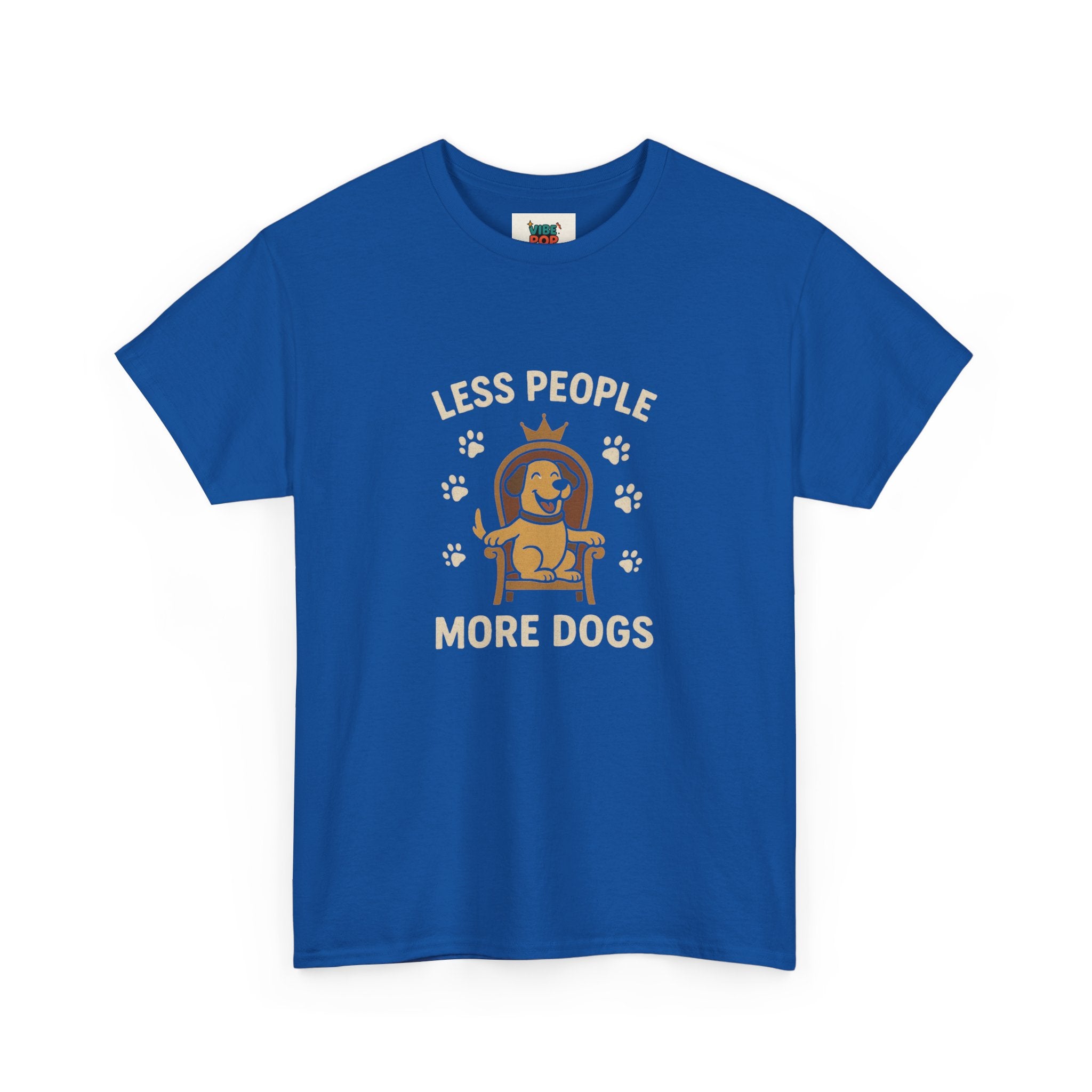 Unisex Heavy Cotton Tee - "Less People More Dogs" Graphic Tee, Dog Lover Gift, Casual T-Shirt, Pet Owner Apparel, Funny Animal Shirt