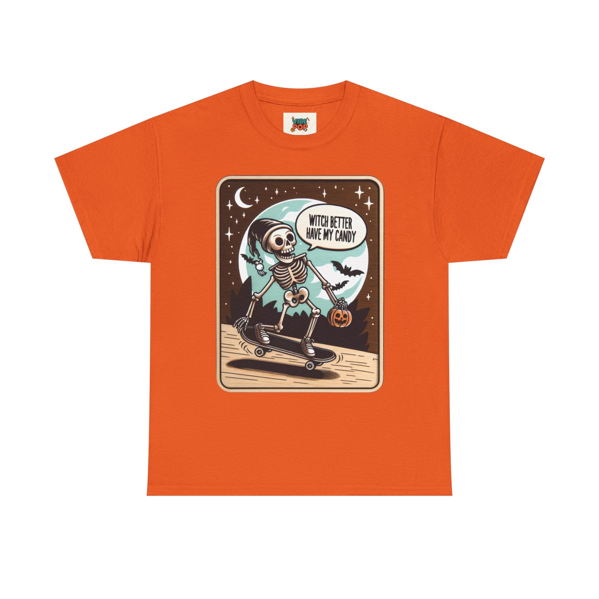 Spooky, Humor, Skeleton Skateboard Unisex Tee, Halloween T-Shirt, Graphic Tee, Casual Wear, Skull Shirt, Fun Autumn Fashion