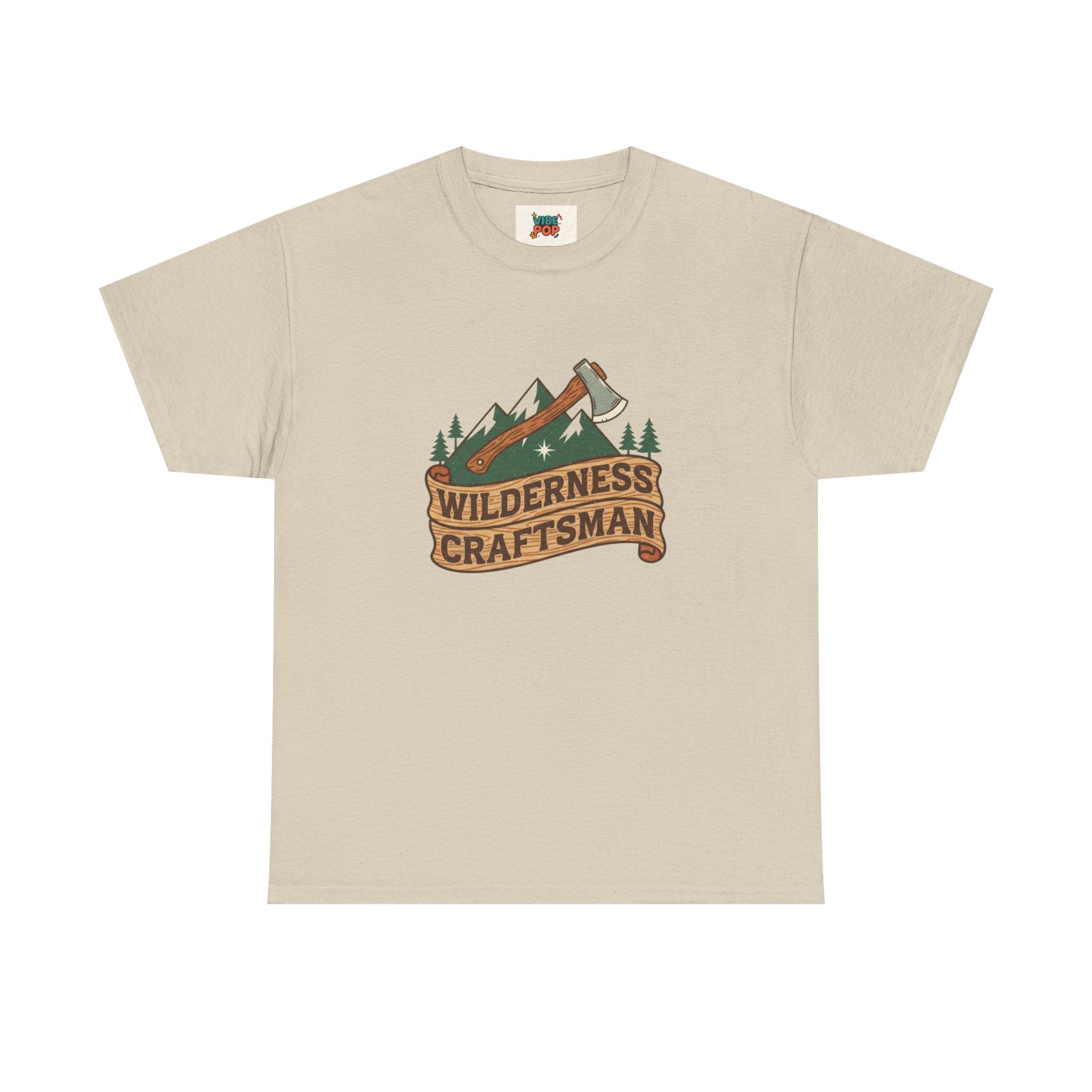 Retro Wilderness Craftsman Tee, Unisex Heavy Cotton Tee for Outdoors Lovers, Camping Shirt, Gift for Hikers, Nature Enthusiast Apparel