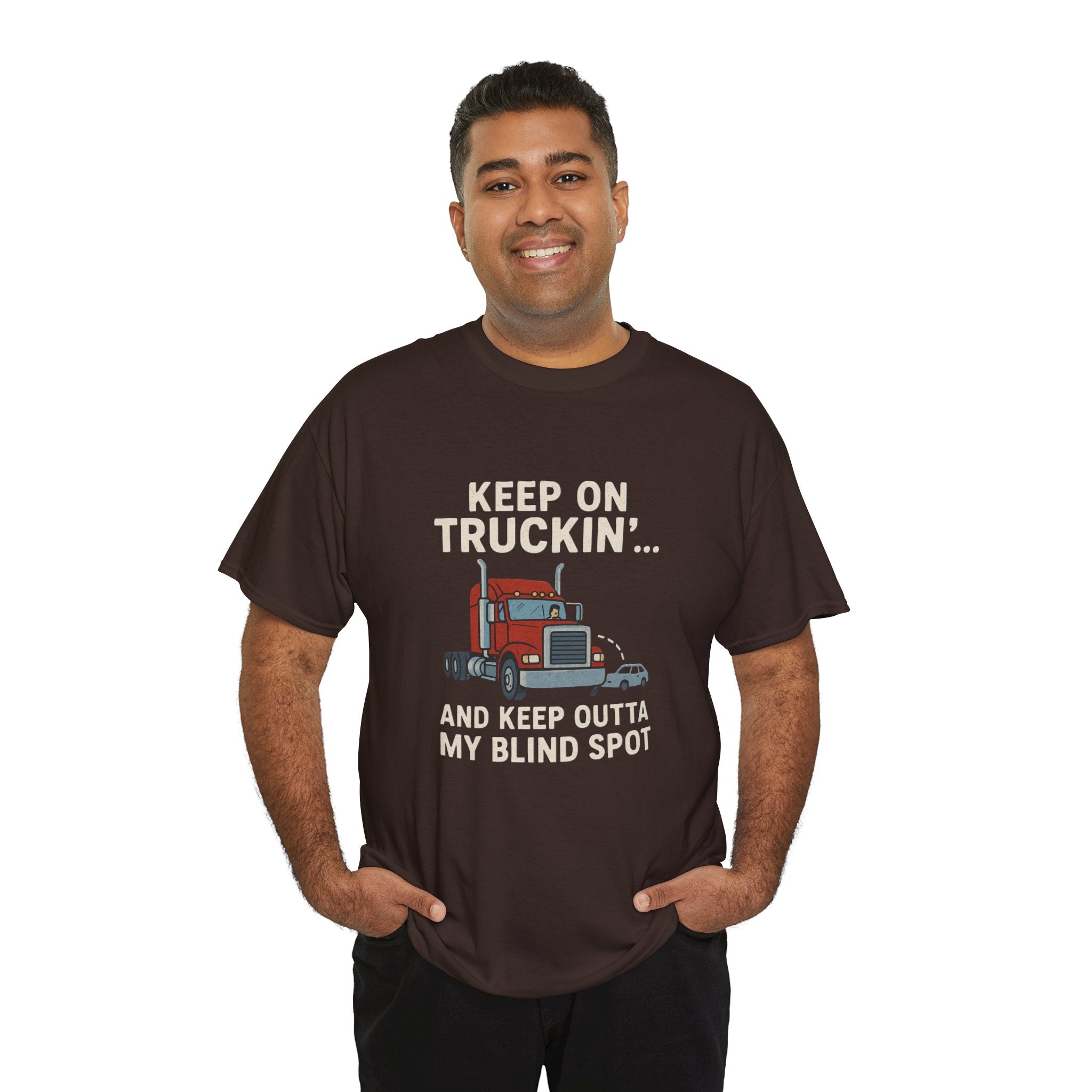 Keep on Truckin' Unisex Heavy Cotton Tee, Perfect Gift for Truck Drivers, Casual Wear, Trucking Apparel, Road Trip T-Shirt, Funny Gift