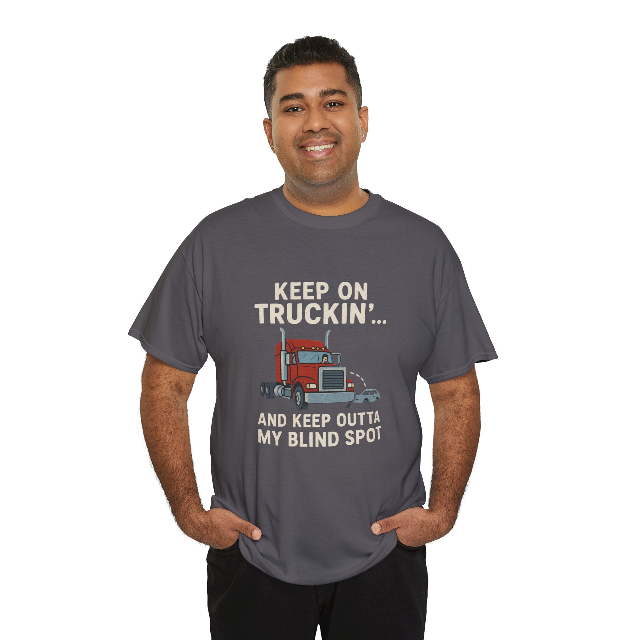 Keep on Truckin' Unisex Heavy Cotton Tee, Perfect Gift for Truck Drivers, Casual Wear, Trucking Apparel, Road Trip T-Shirt, Funny Gift