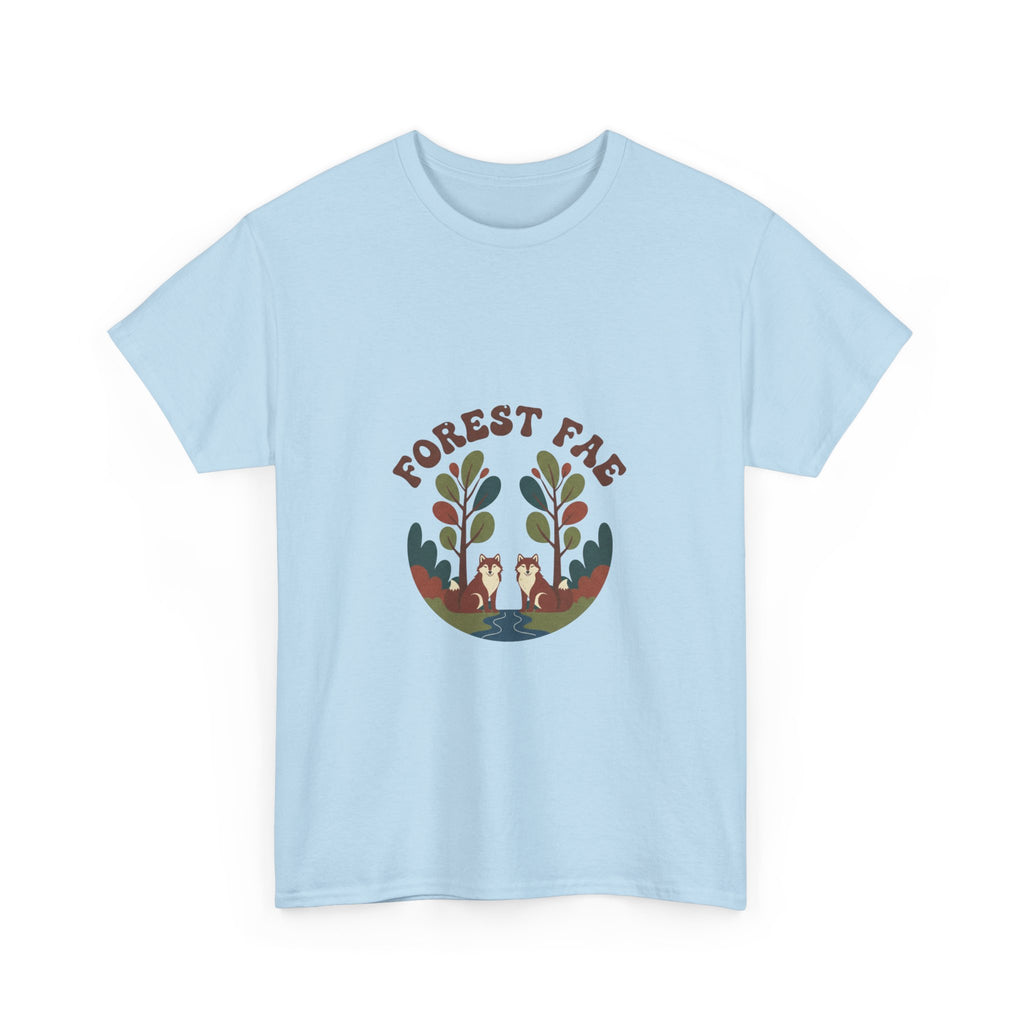 Retro Forest Fae Unisex Heavy Cotton Tee, Boho T-Shirt, Nature Lover Gift, Eco-Friendly Top, Fairy Shirt, Casual Wear