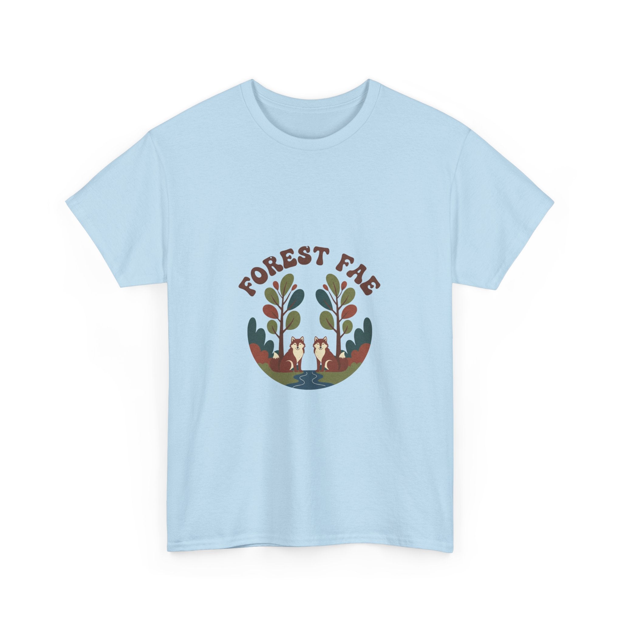 Retro Forest Fae Unisex Heavy Cotton Tee, Boho T-Shirt, Nature Lover Gift, Eco-Friendly Top, Fairy Shirt, Casual Wear