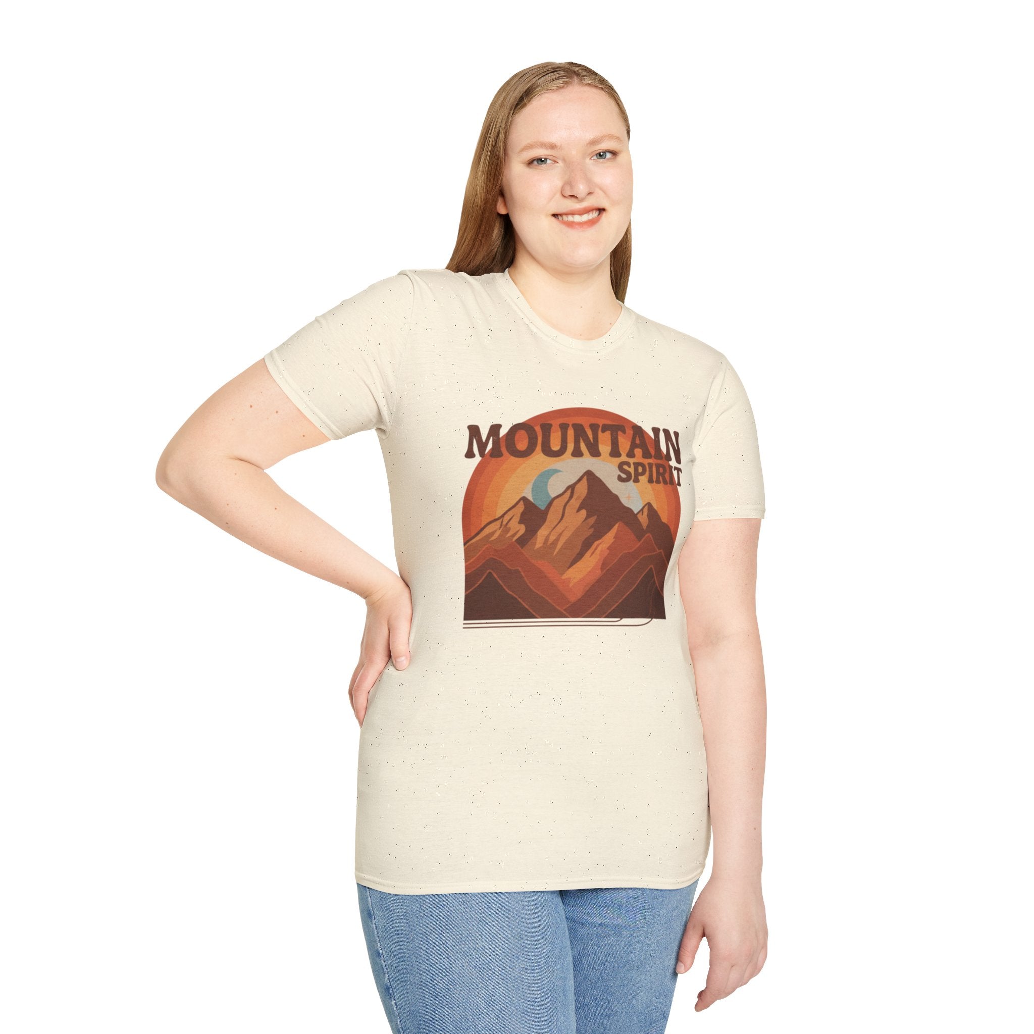 Retro Mountain Spirit Unisex Soft Style T-Shirt, Adventure Shirt, Gift for Nature Lovers, Hiking Apparel, Outdoor Casual Tee