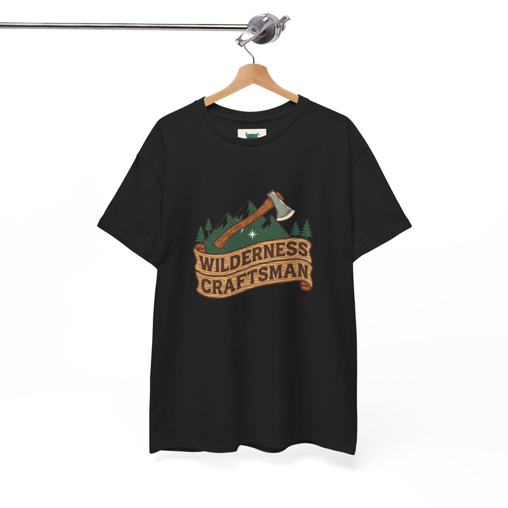 Retro Wilderness Craftsman Tee, Unisex Heavy Cotton Tee for Outdoors Lovers, Camping Shirt, Gift for Hikers, Nature Enthusiast Apparel