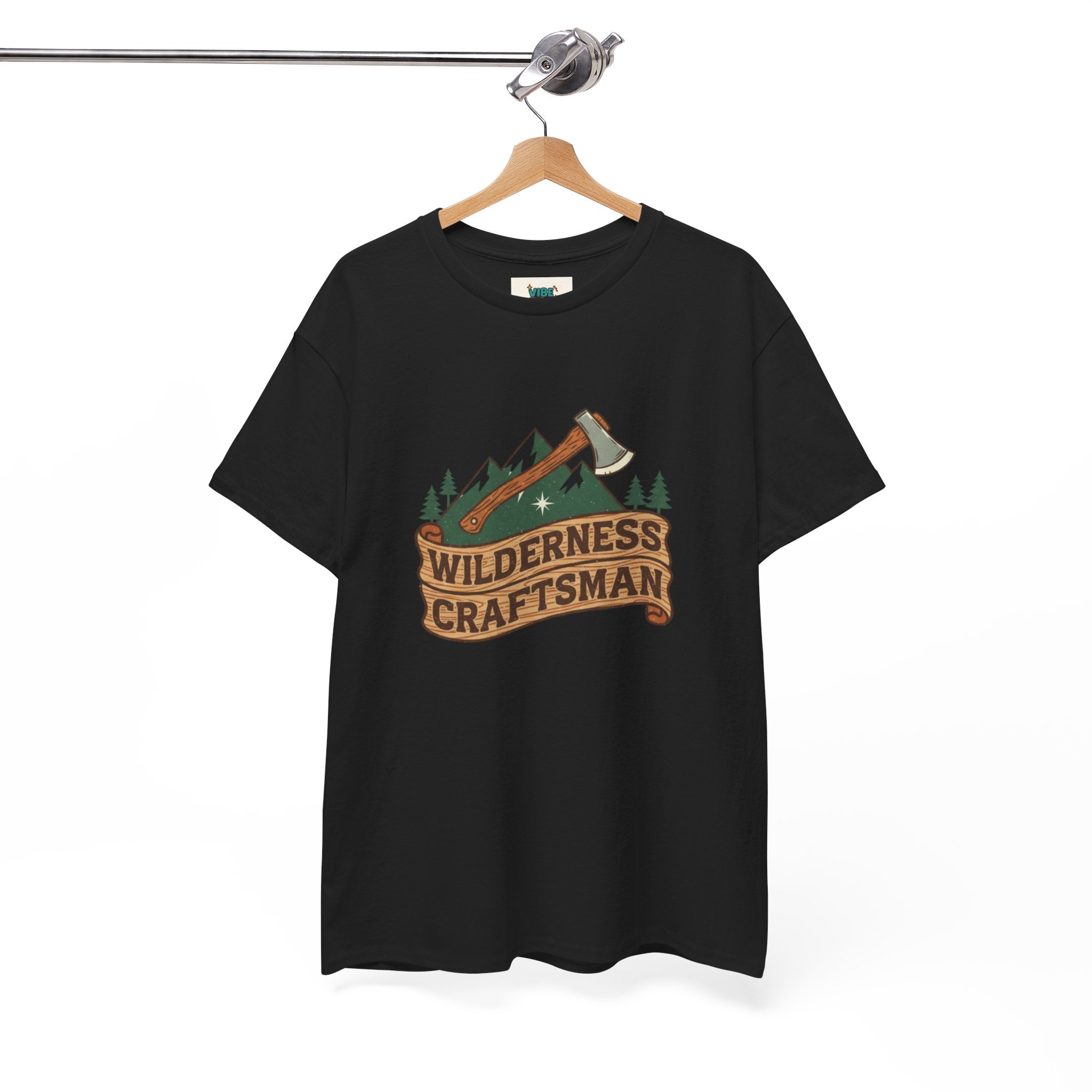 Retro Wilderness Craftsman Tee, Unisex Heavy Cotton Tee for Outdoors Lovers, Camping Shirt, Gift for Hikers, Nature Enthusiast Apparel